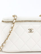 Chanel White Caviar Vanity Case
