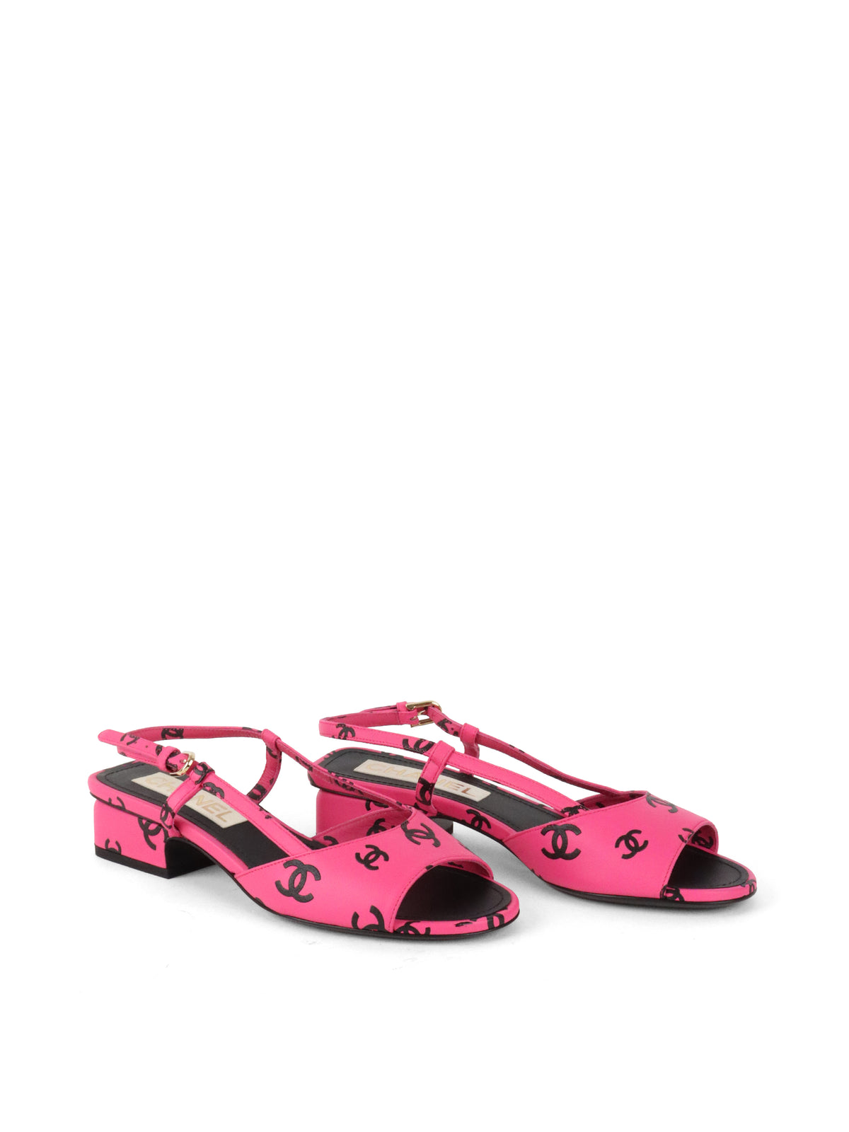 Chanel Dark Pink & Black Sandal