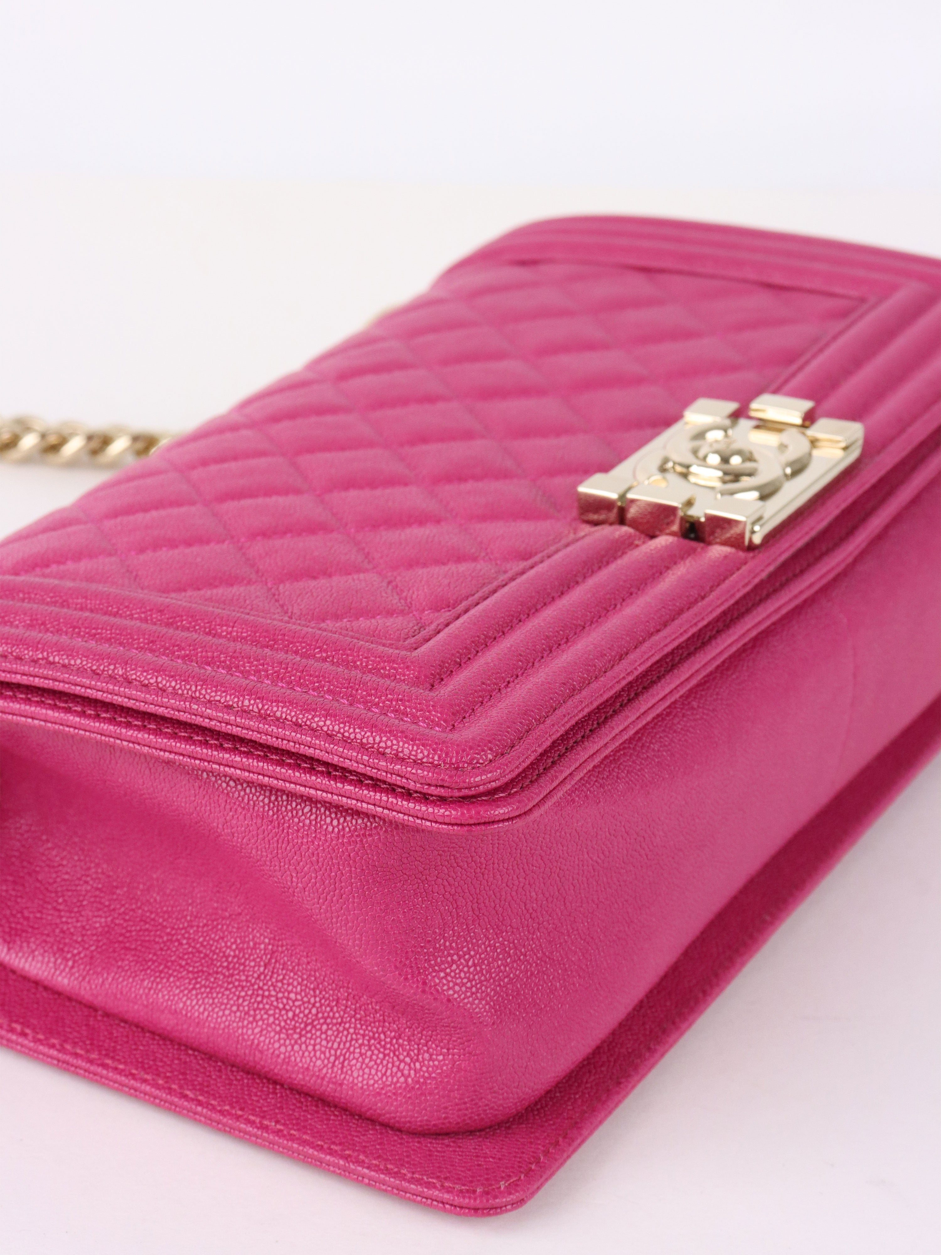 Chanel Berry Pink Medium Caviar Boy Bag LGHW