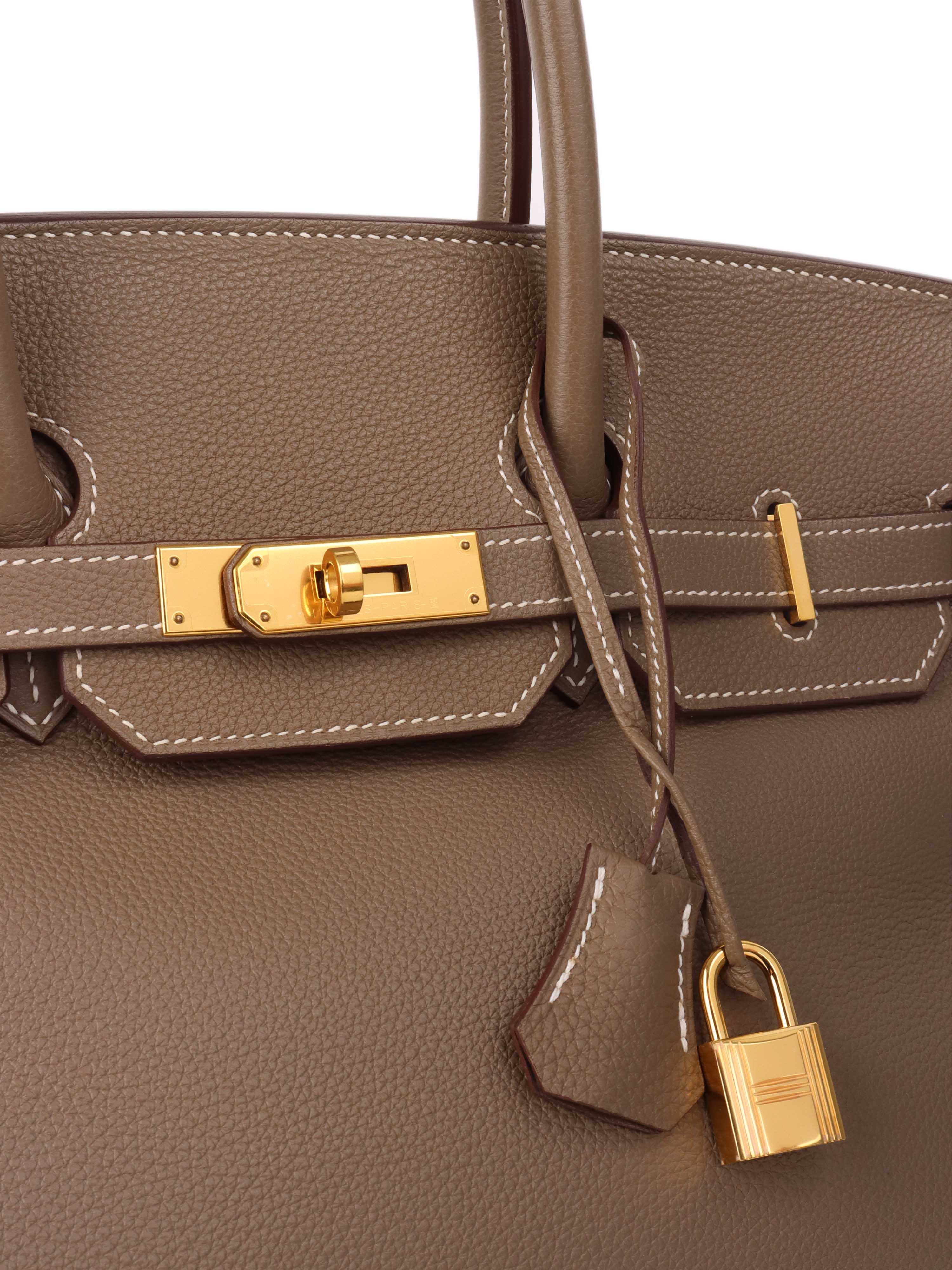 Hermes Etoupe Birkin 35 in Togo Leather GHW.