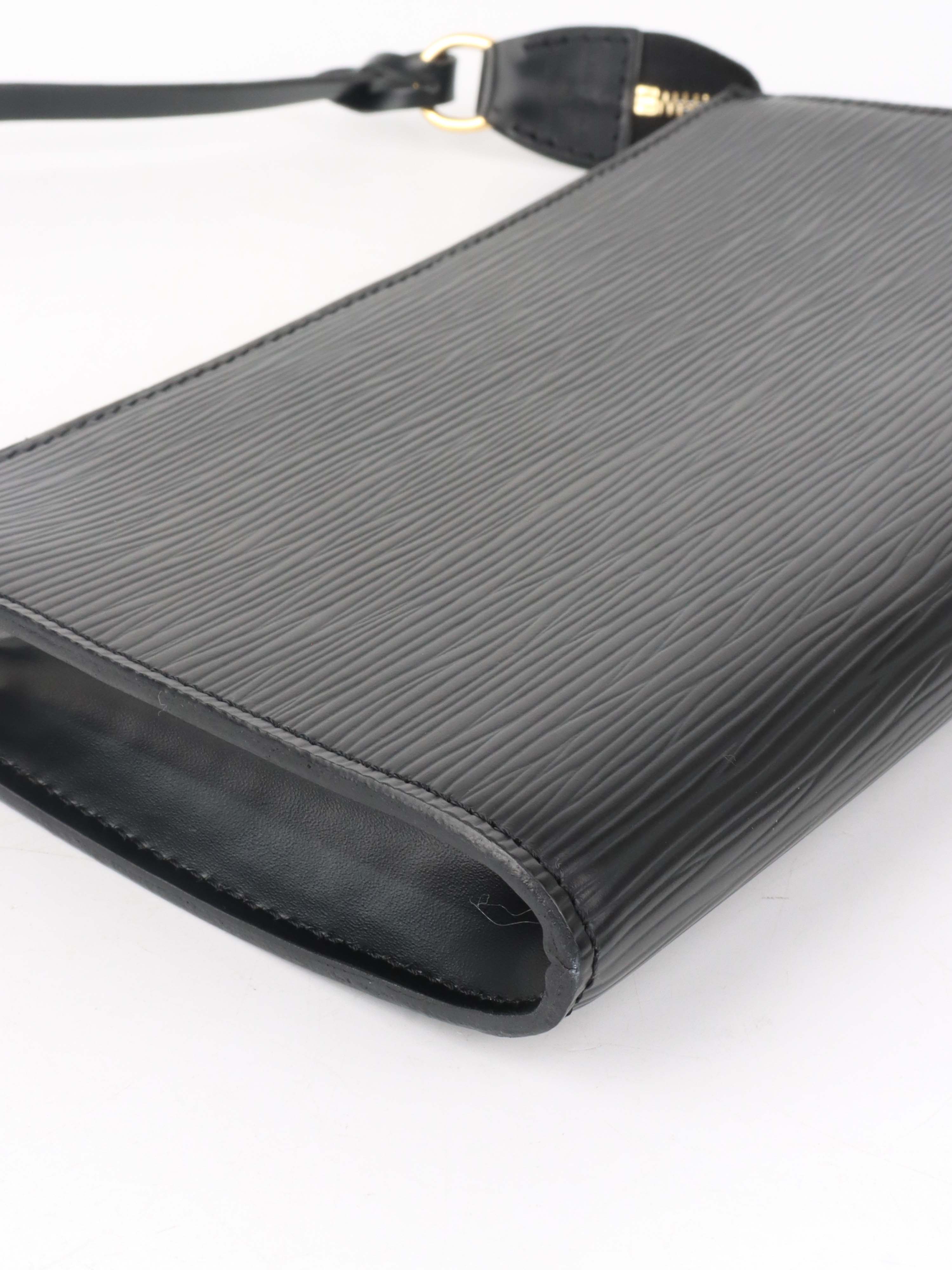 Louis Vuitton Black Epi Leather Pochette Accessoires.