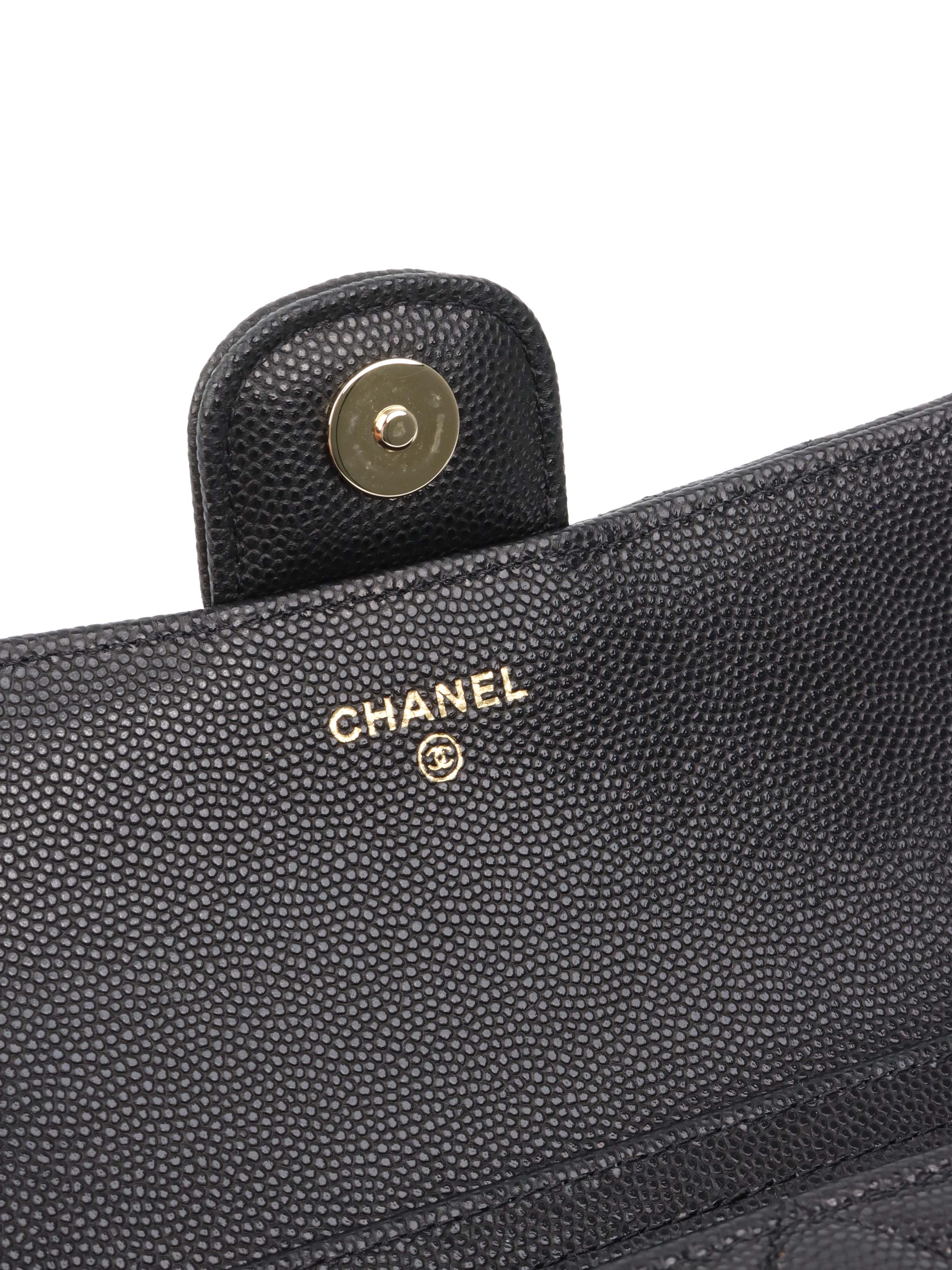 Chanel Black Caviar Glasses Case Chain Bag.