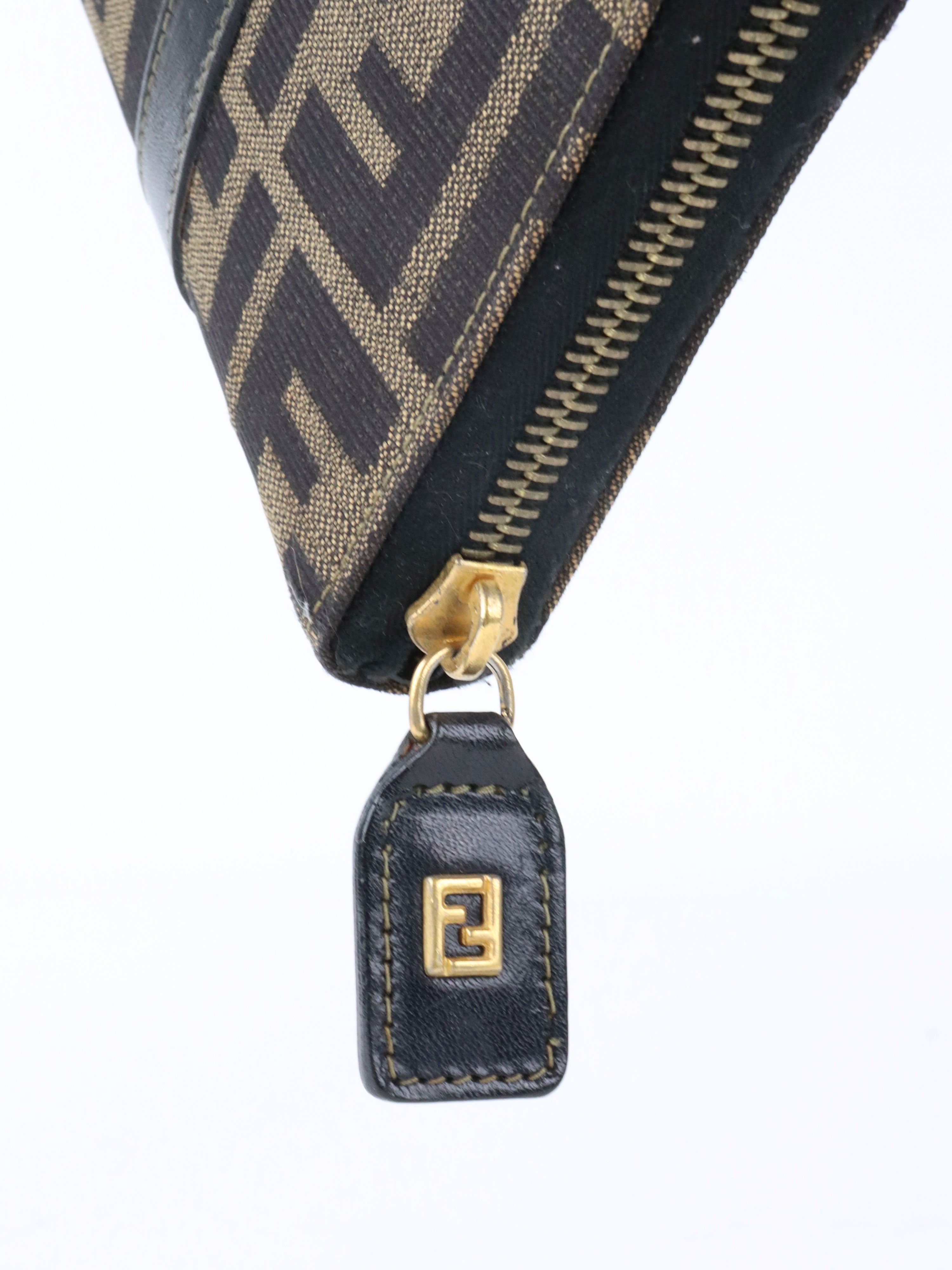 Fendi Vintage Zucca Canvas Top Handle Wallet Bag