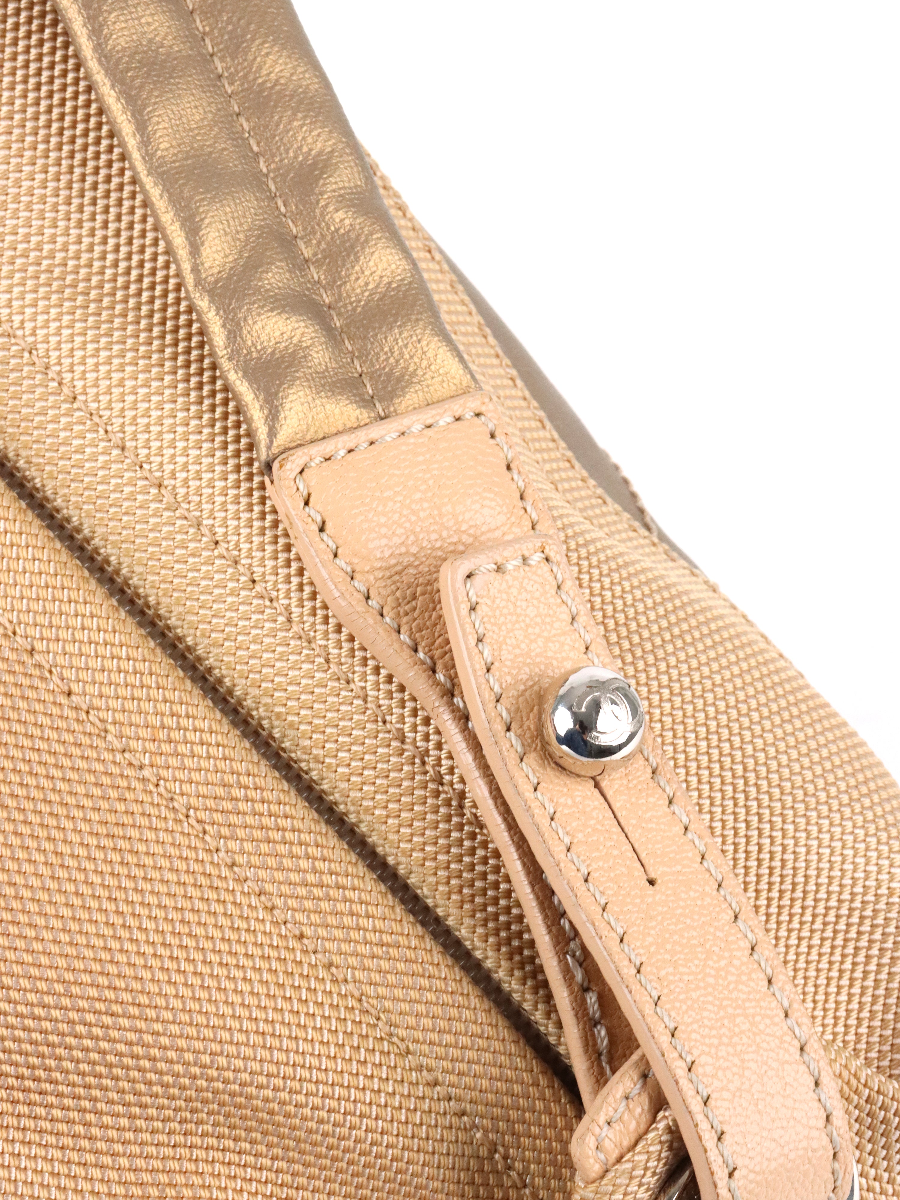 Chanel Champaign Paris Biarritz Quilted Coated Canvas Bag