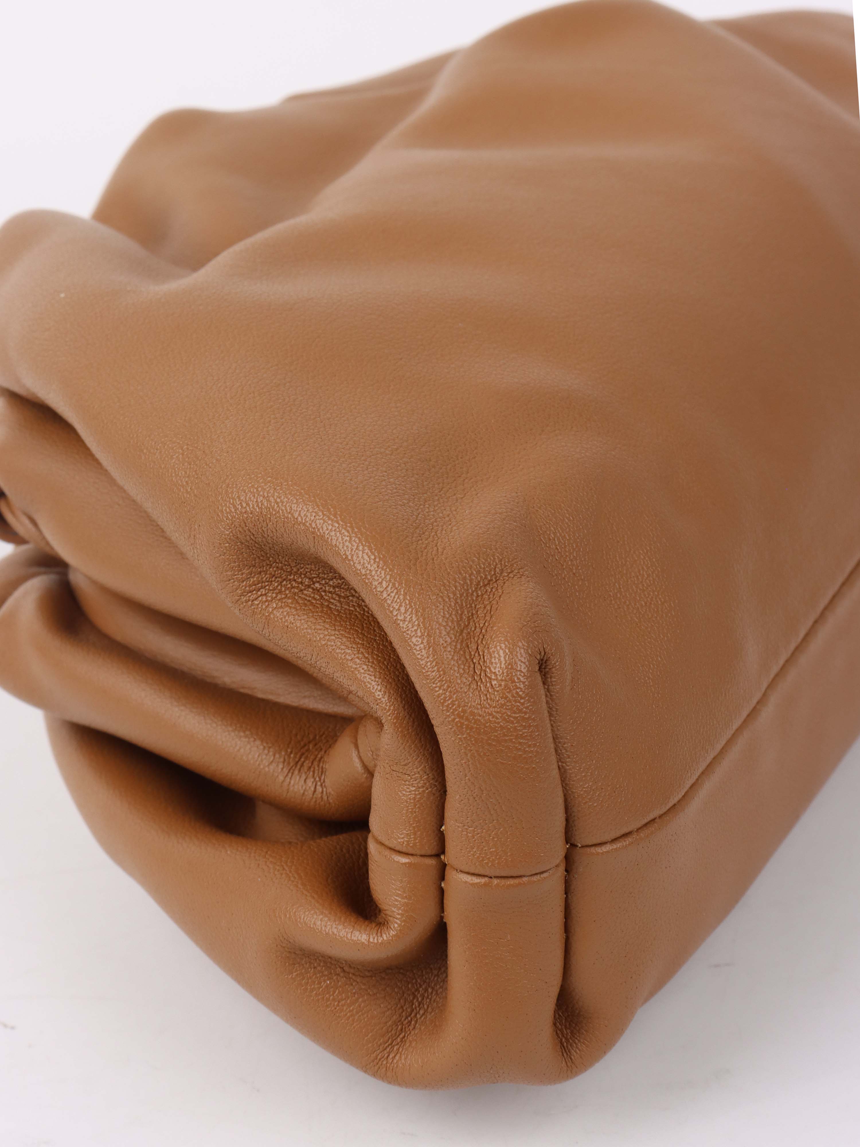 Bottega Veneta Mini Pouch in Tan.