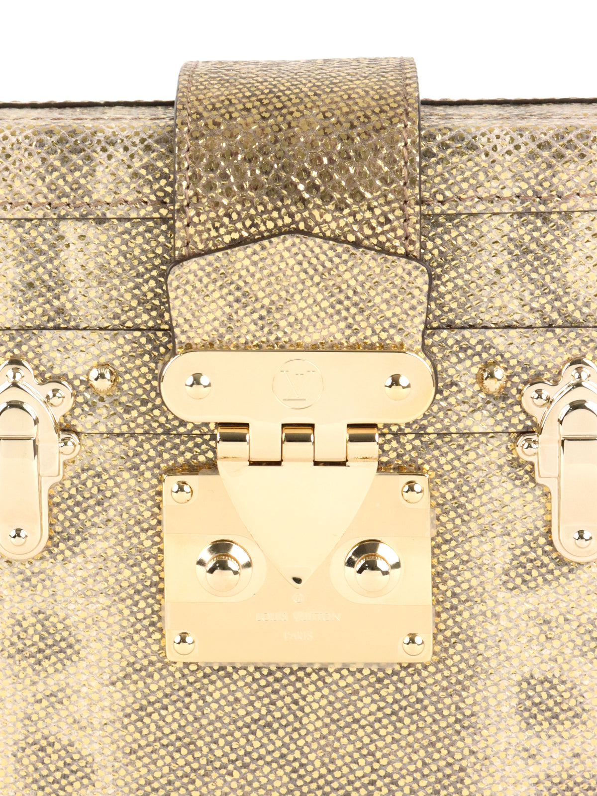Louis Vuitton Metallic Gold Lizard Petite Malle