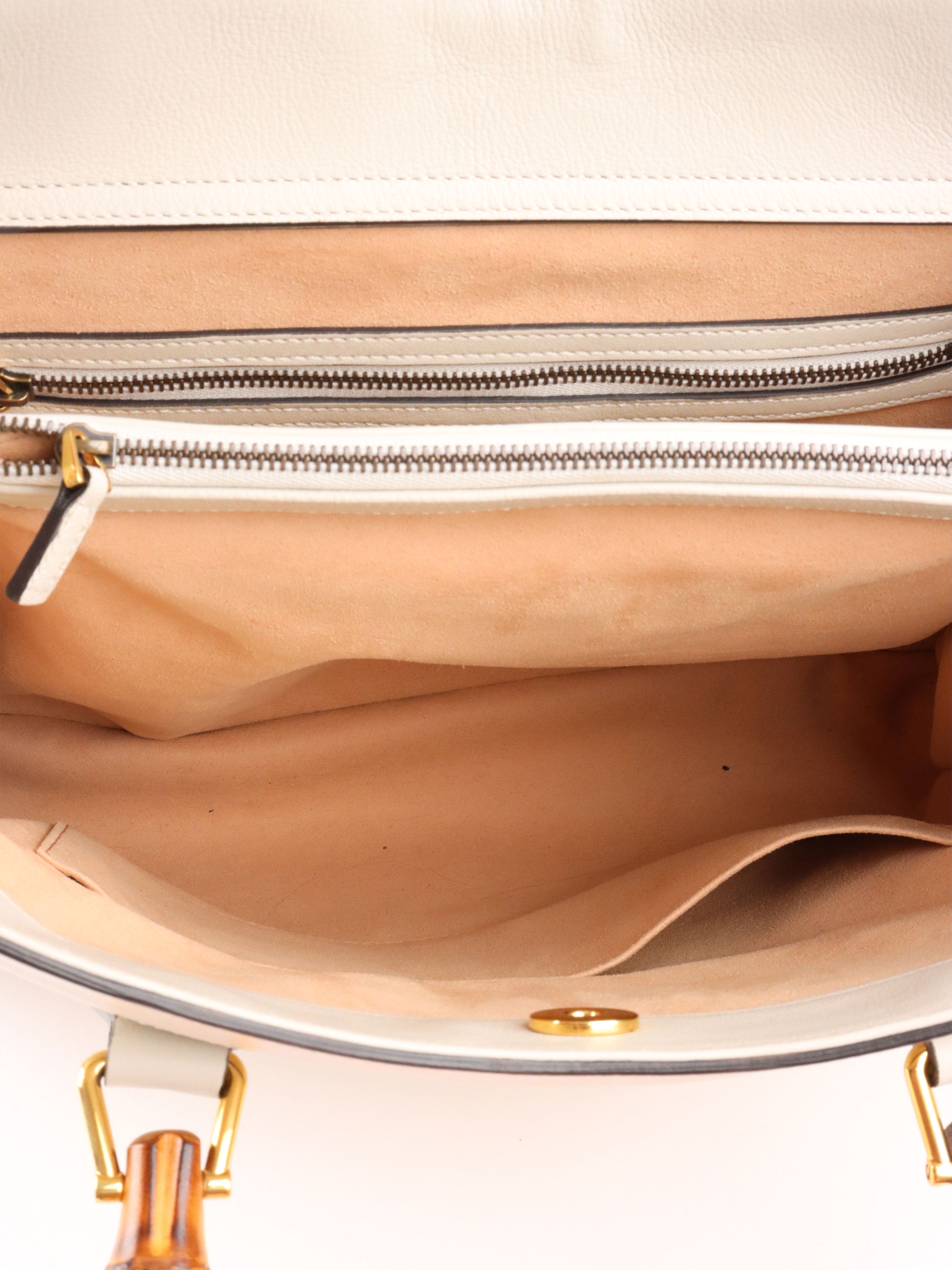 Gucci White Diana Large Tote Bag