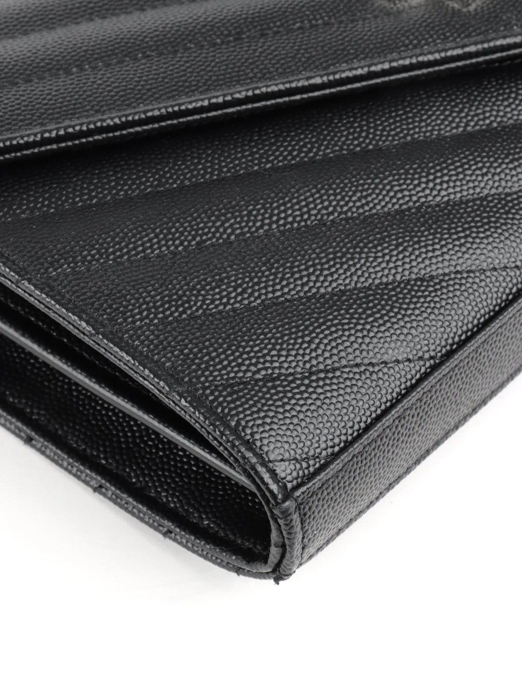 Saint Laurent Black Cassandre Envelope Chain Wallet