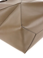 Loewe Large Dark Brown Puzzle Panelled Leather Tote Bag