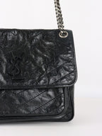Saint Laurent Black Vintage Leather Medium Nikki Bag