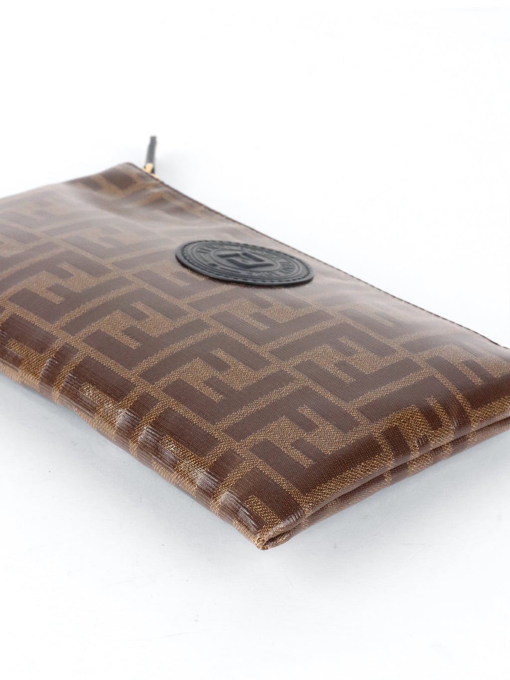 Fendi Glazed Brown FF Zucca Flat Pouch