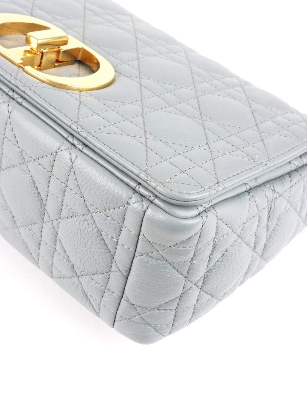 Dior Medium Stone Grey Cannage Caro Bag