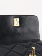 Chanel 21B Black Lambskin Quilted Mini Square Flap Bag GHW