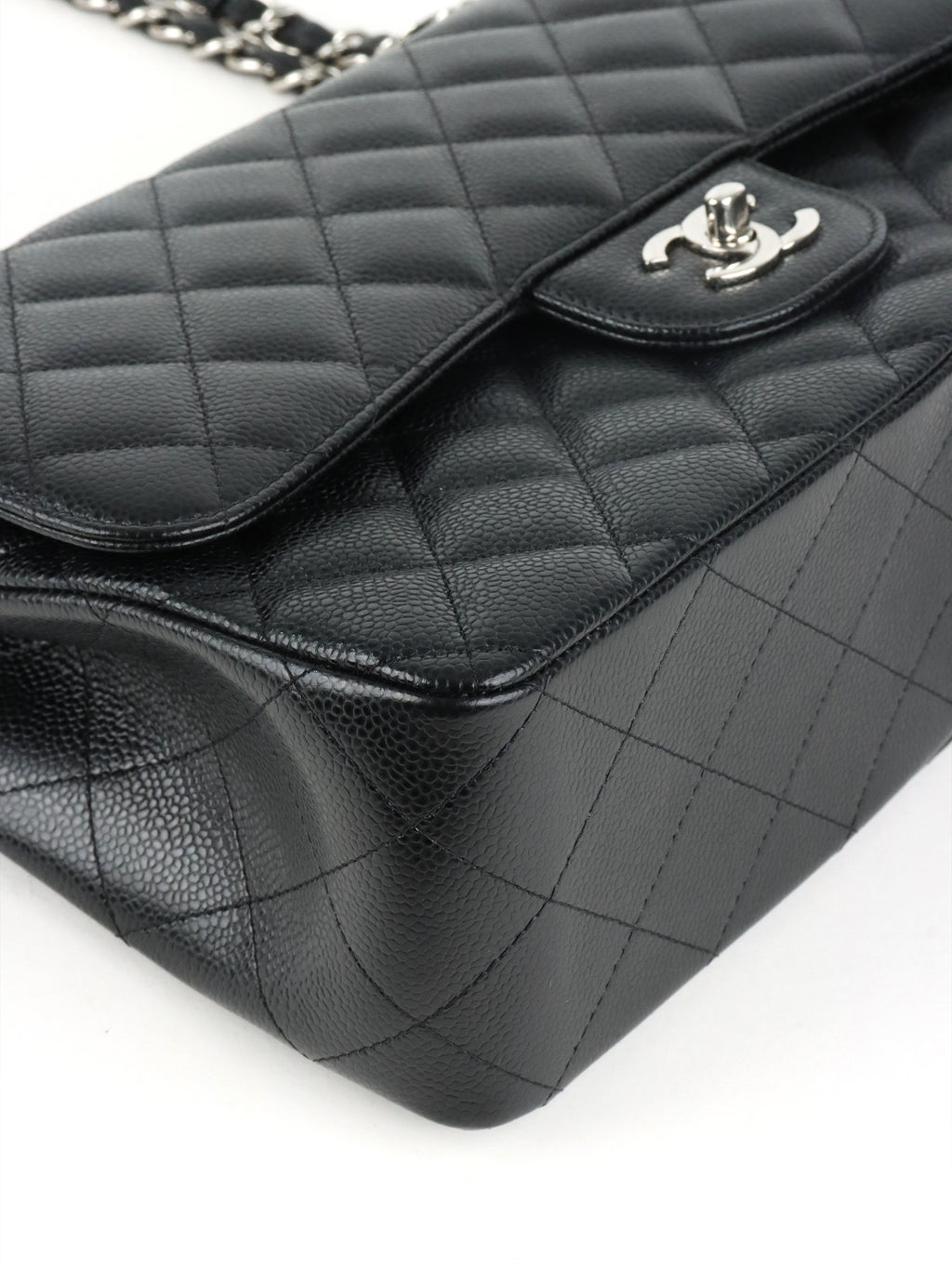Chanel Black Caviar Jumbo Classic Flap SHW