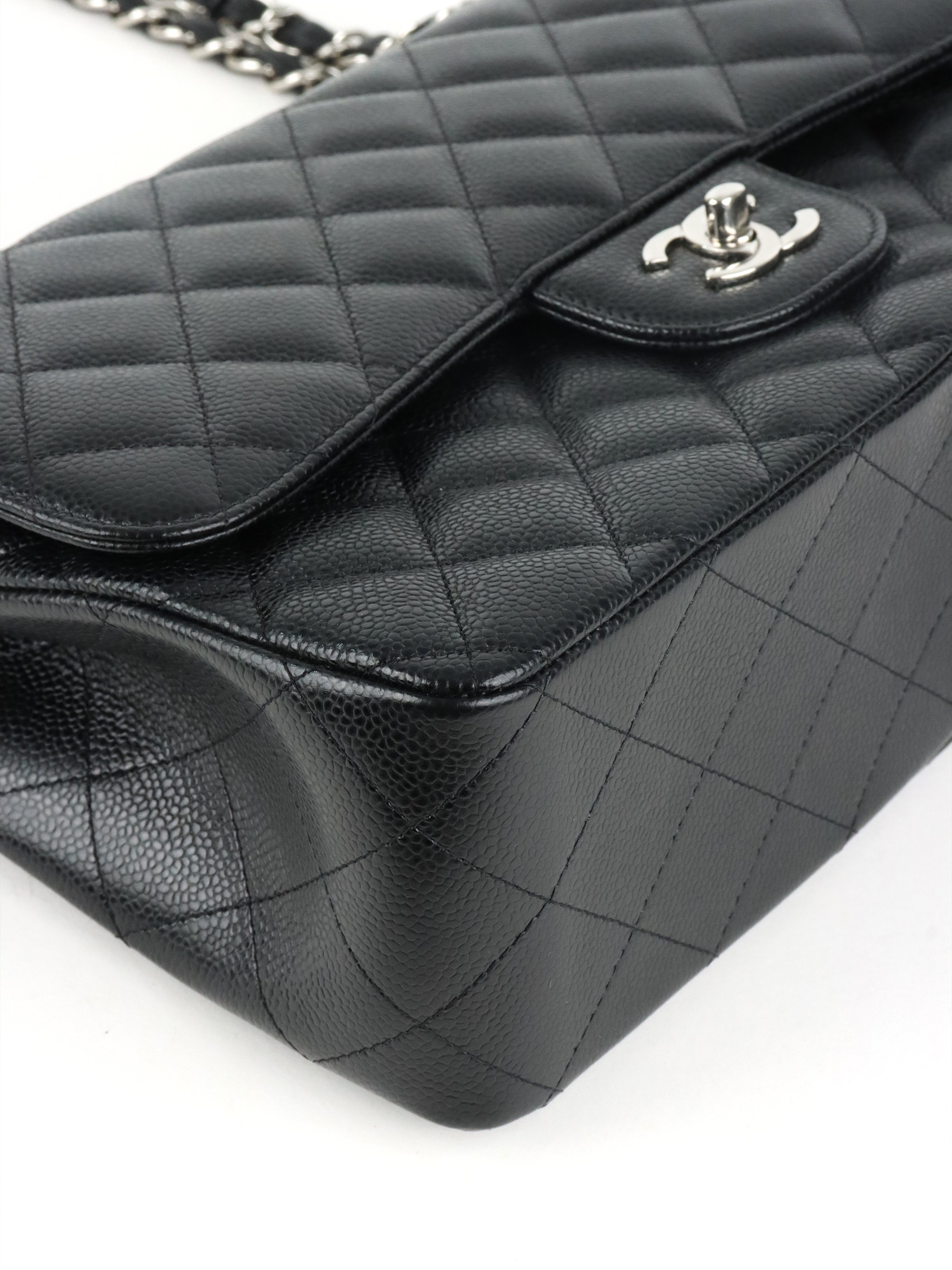 Chanel Black Caviar Jumbo Classic Flap SHW