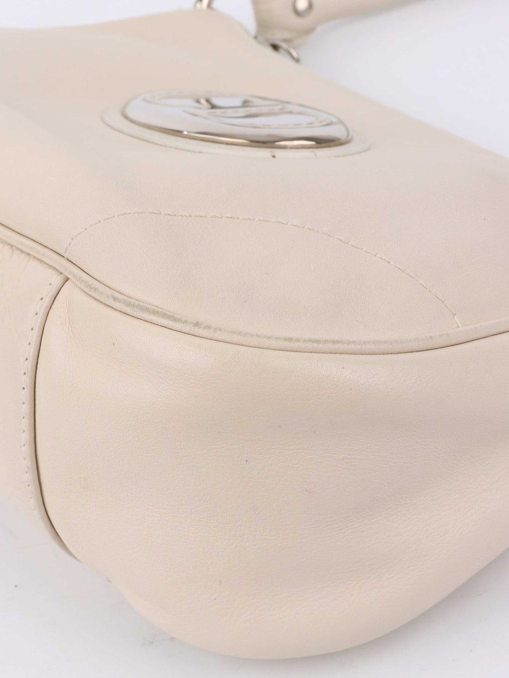 Dior White Leather Shoulder Bag.