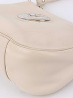 Dior White Leather Shoulder Bag.