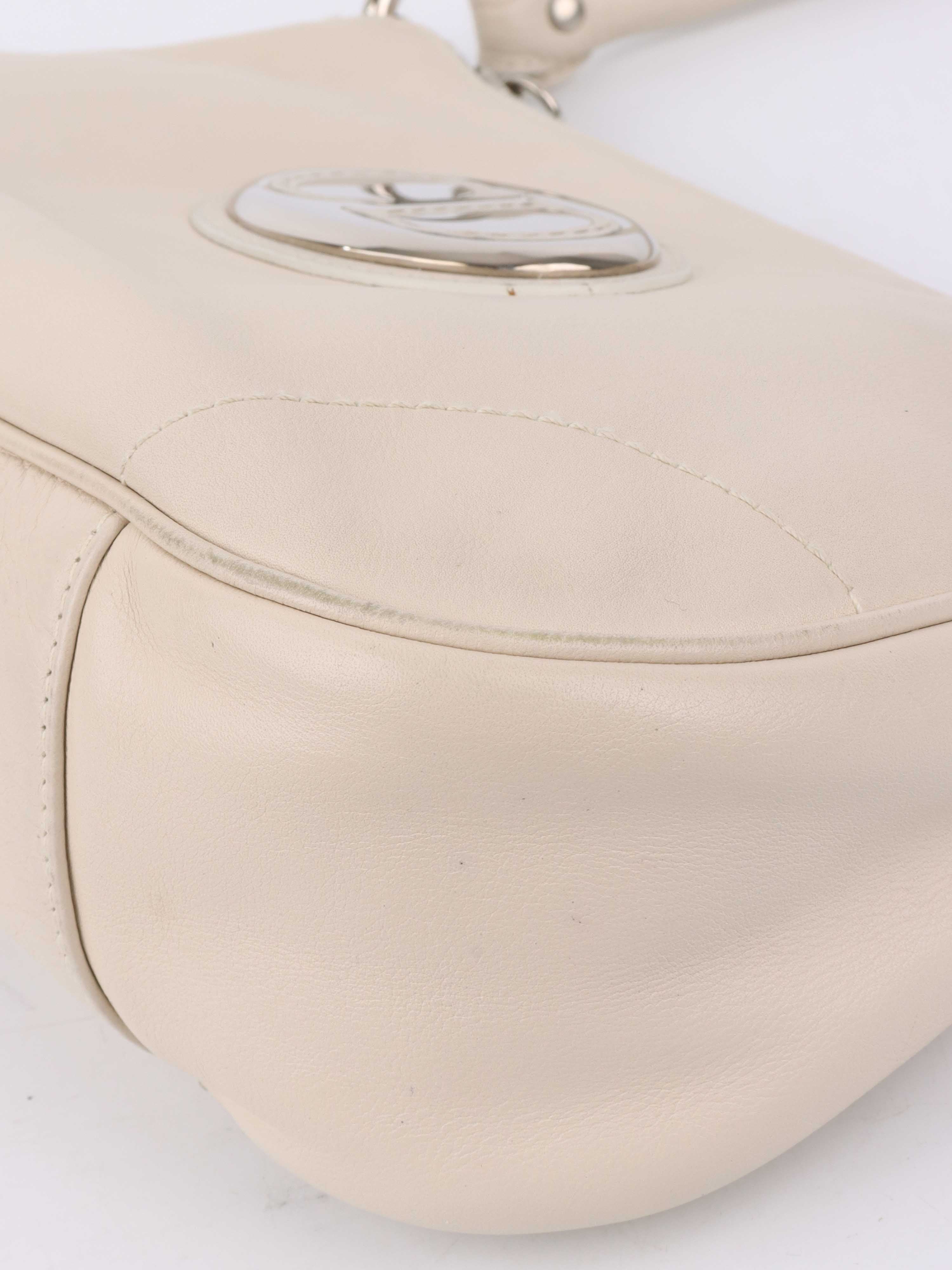 Dior White Leather Shoulder Bag.