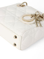 Dior White Micro Lady Dior Bag.