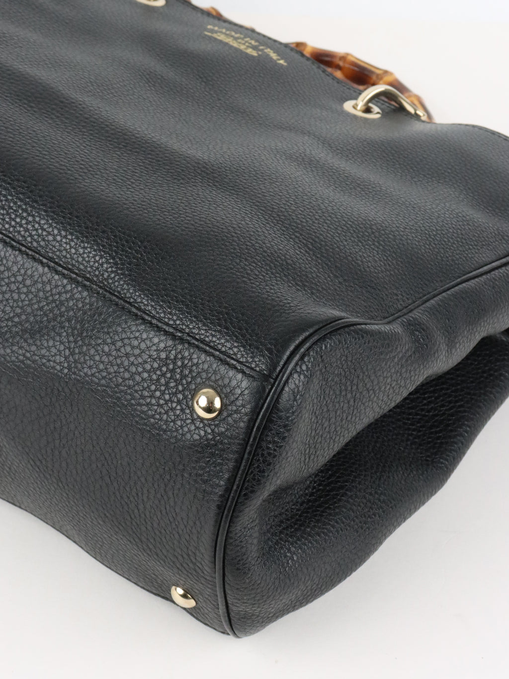 Gucci Bamboo Handle Large Black Leather Shopper Tote
