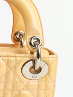 Dior Patent Beige Mini Lady Dior Bag SHW