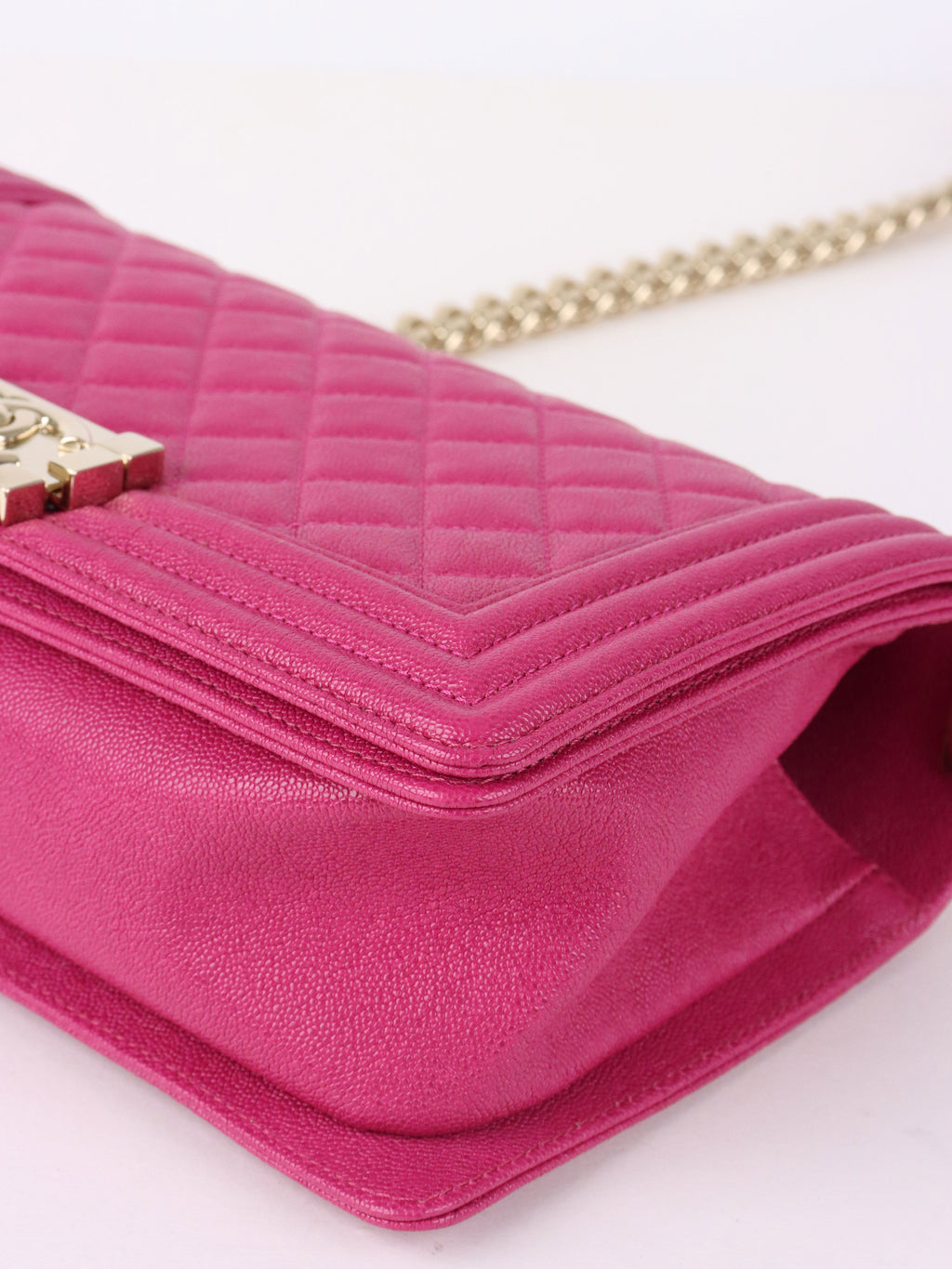 Chanel Berry Pink Medium Caviar Boy Bag LGHW