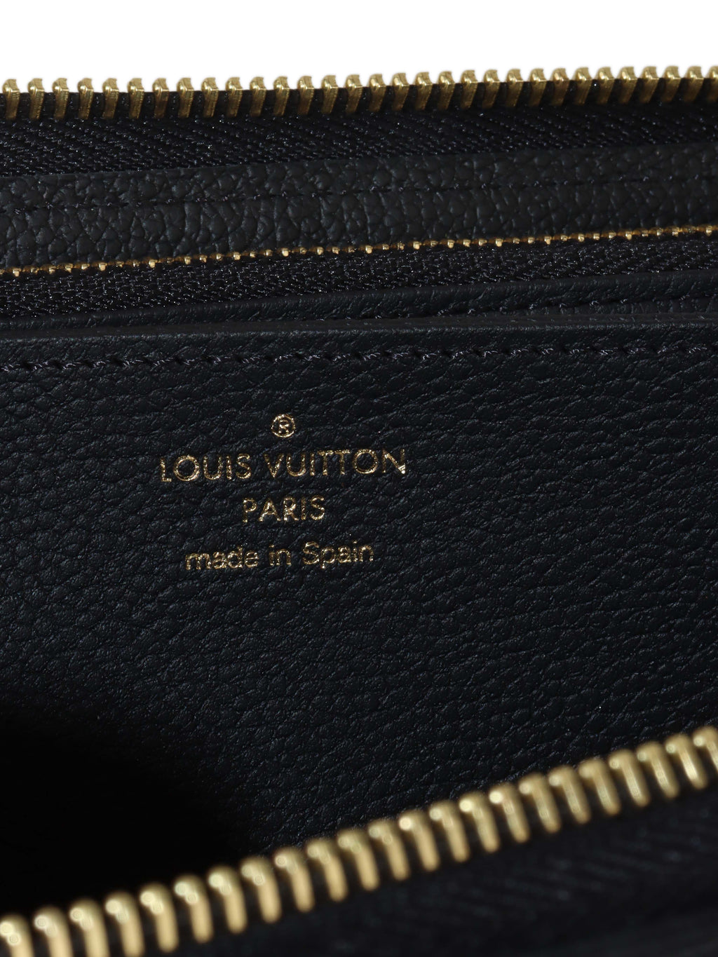Louis Vuitton Black Monogram Empreinte Leather Clemence Wallet.
