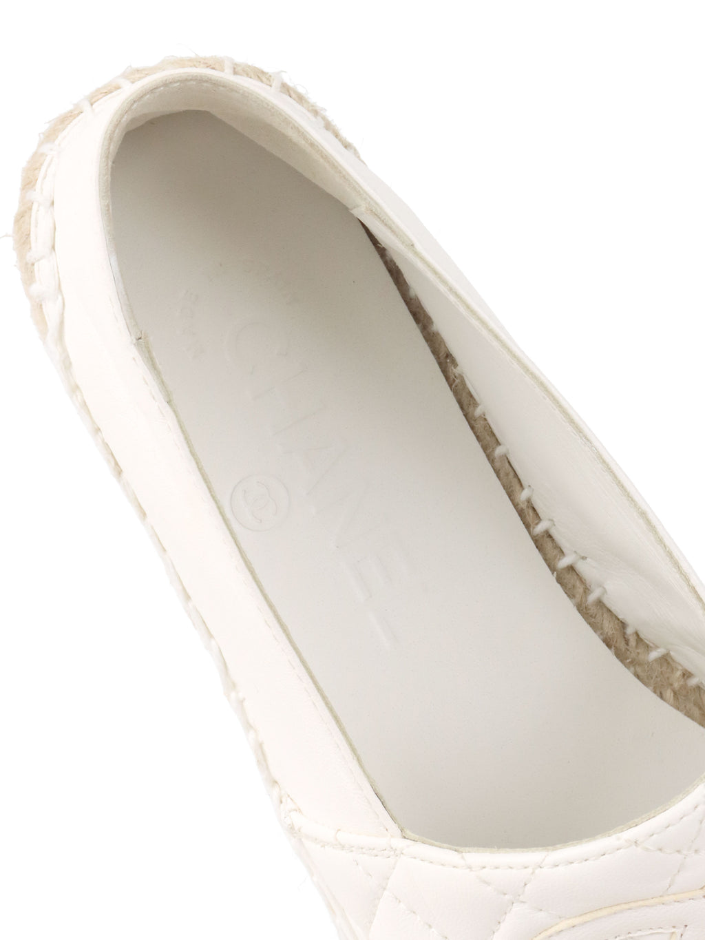 Chanel White Lambskin CC Espadrilles size 35