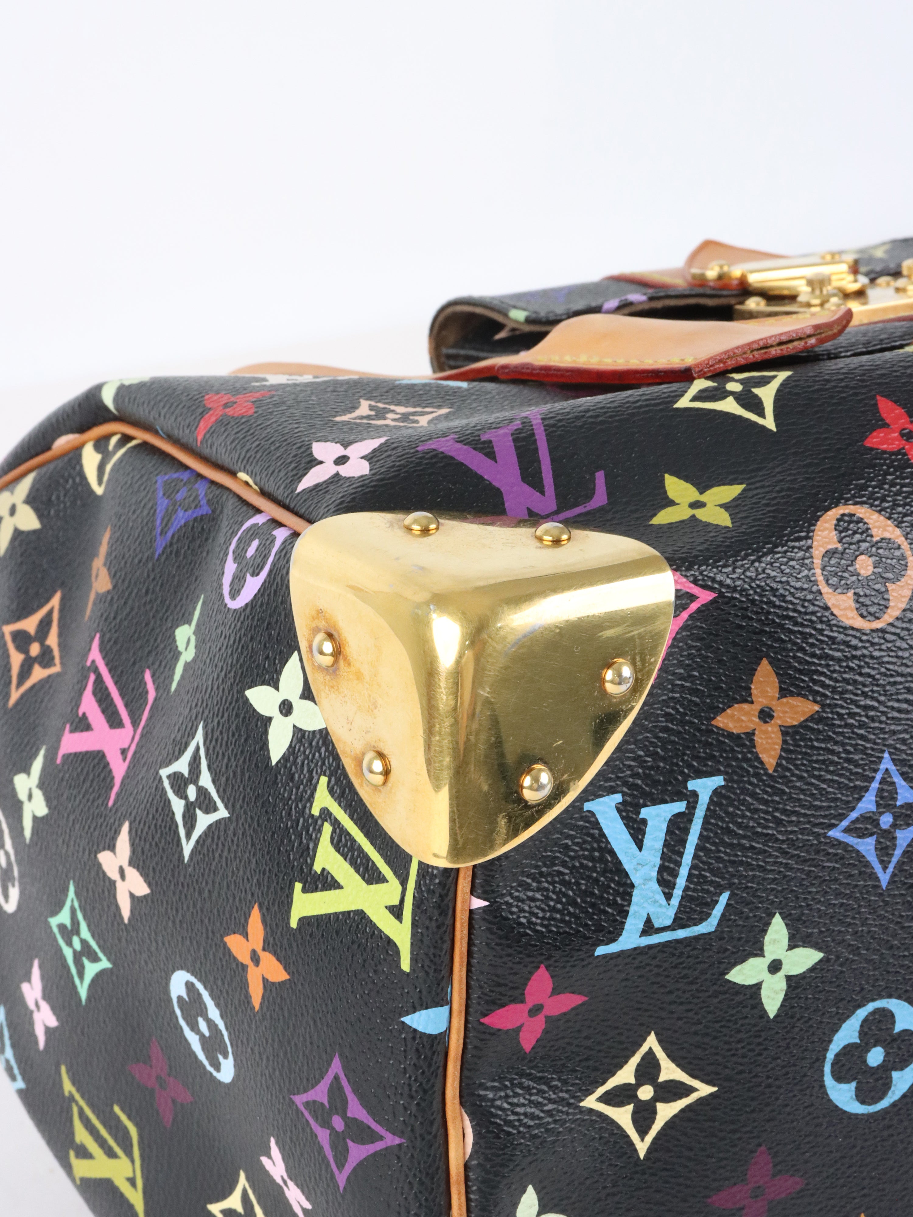Louis Vuitton x Takashi Murakami Limited Edition Black Monogram Multicolor Speedy 30
