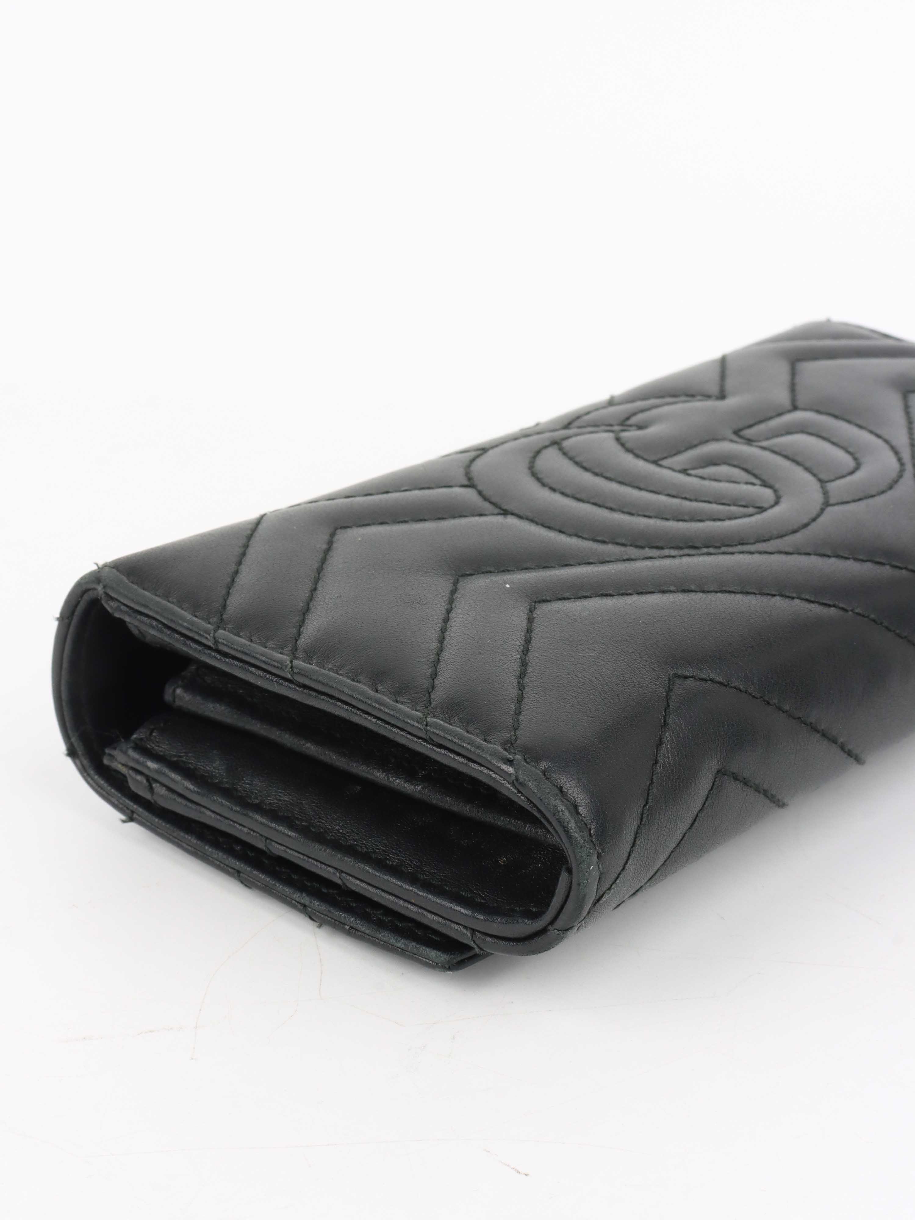 Gucci Marmont Quilted Leather Long Wallet
