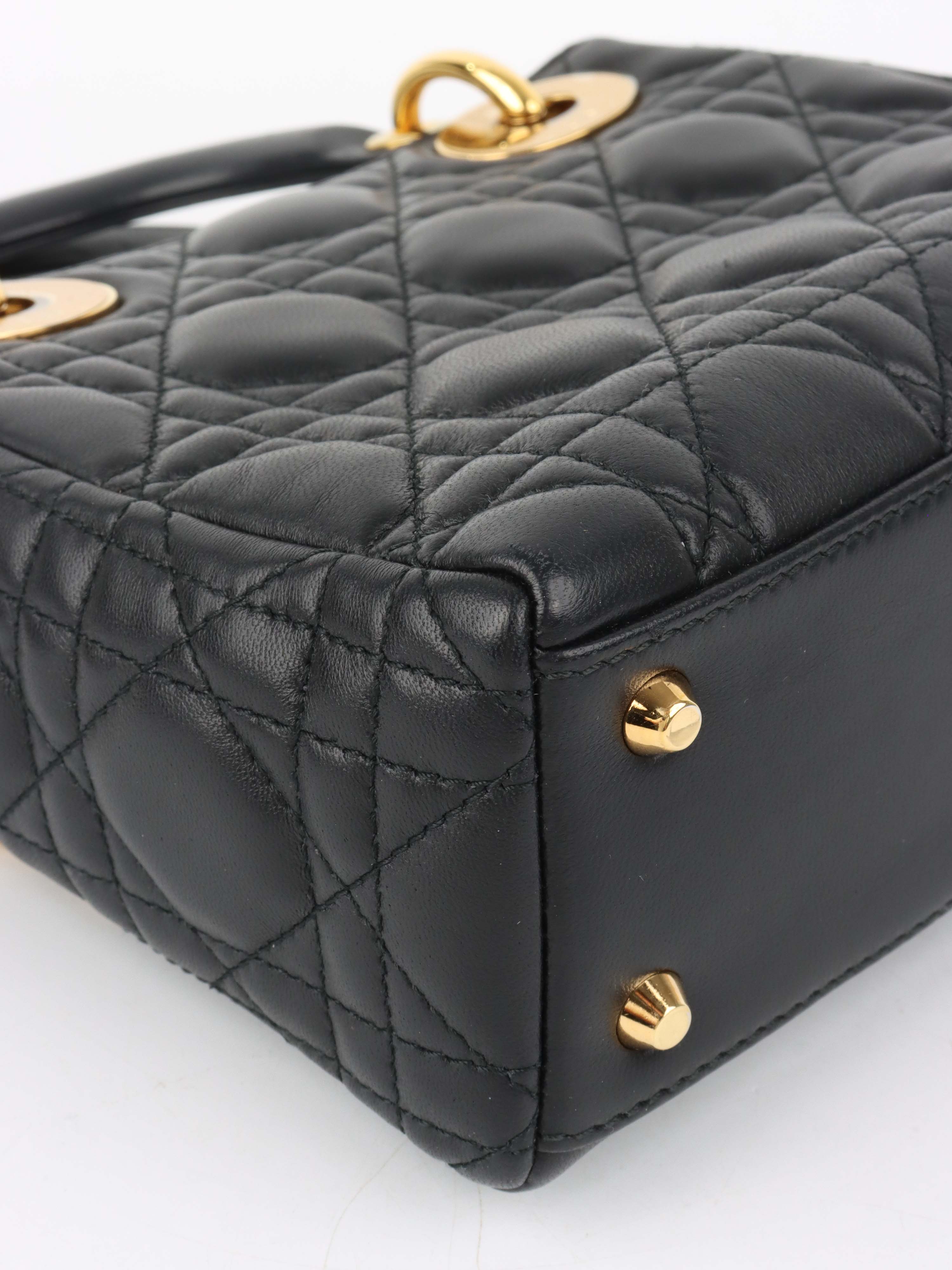 Dior Black Mini Lady Dior Bag.