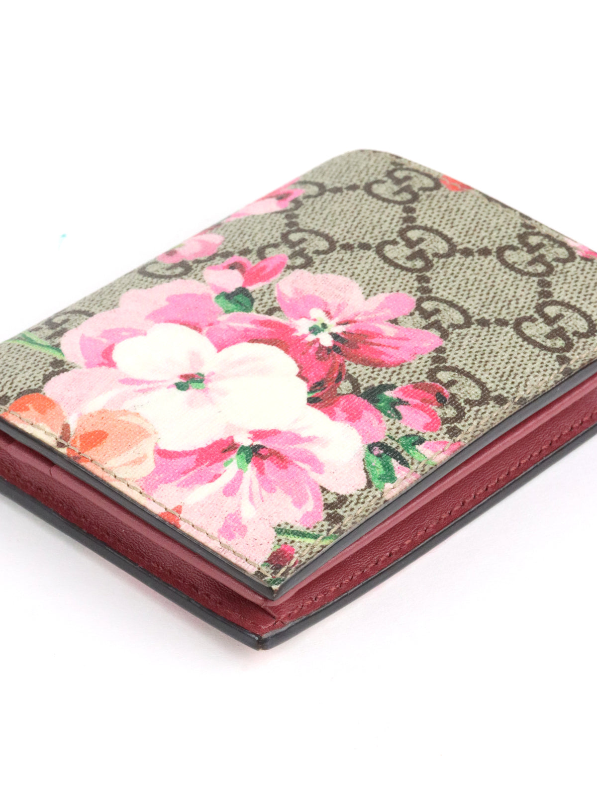 Gucci Ebony & Pink Bloom Supreme Fold Wallet