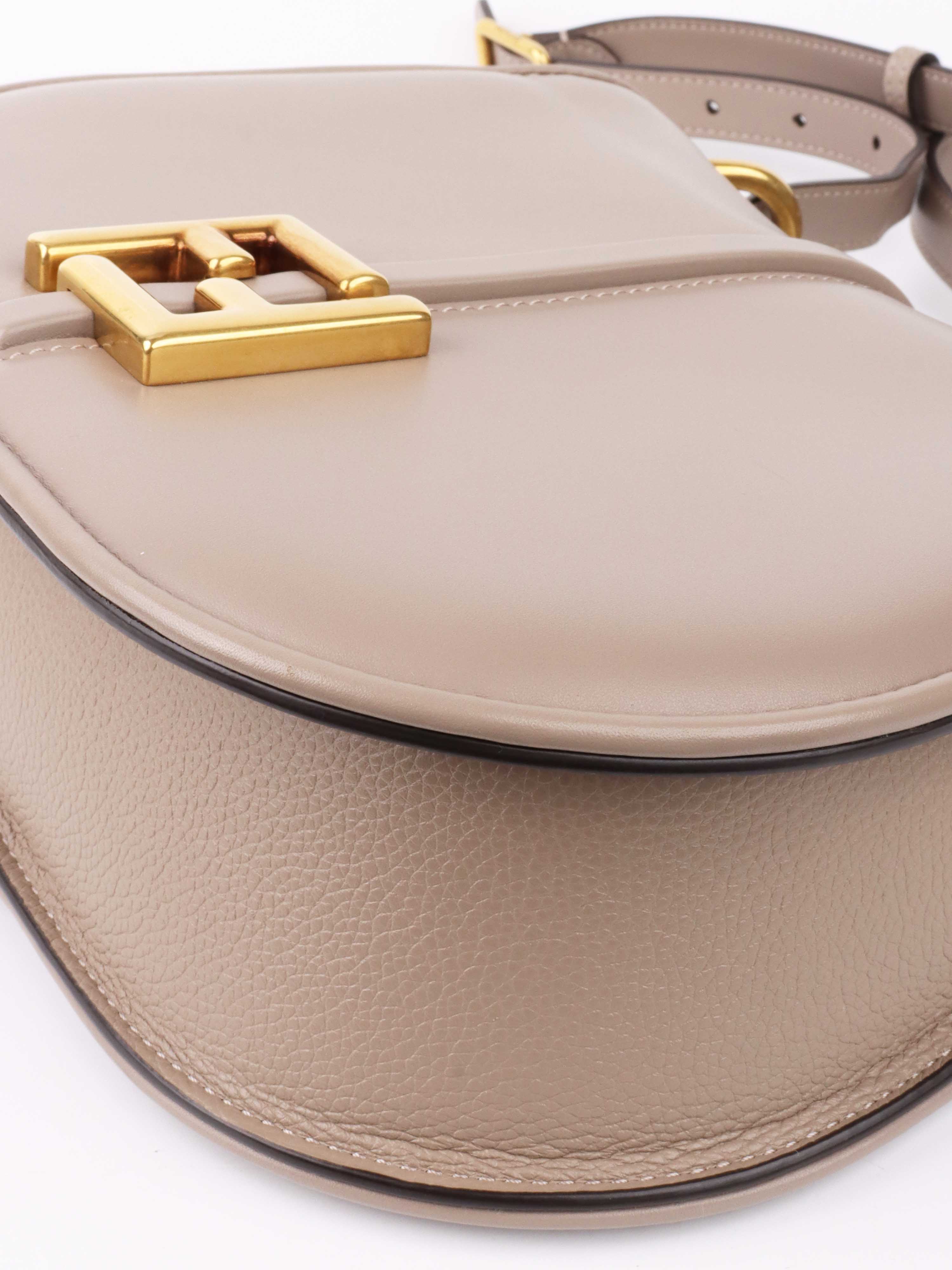 Fendi Taupe Cmon Medium Shoulder Bag.