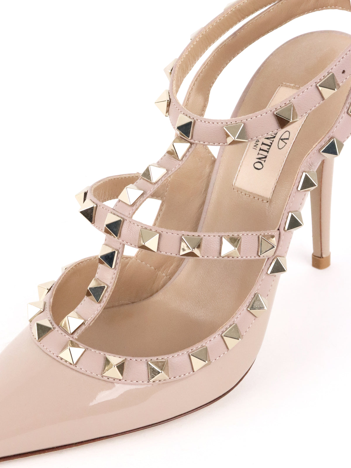 Valentino Poudre Rockstuds Ankle Strap Pump 100mm