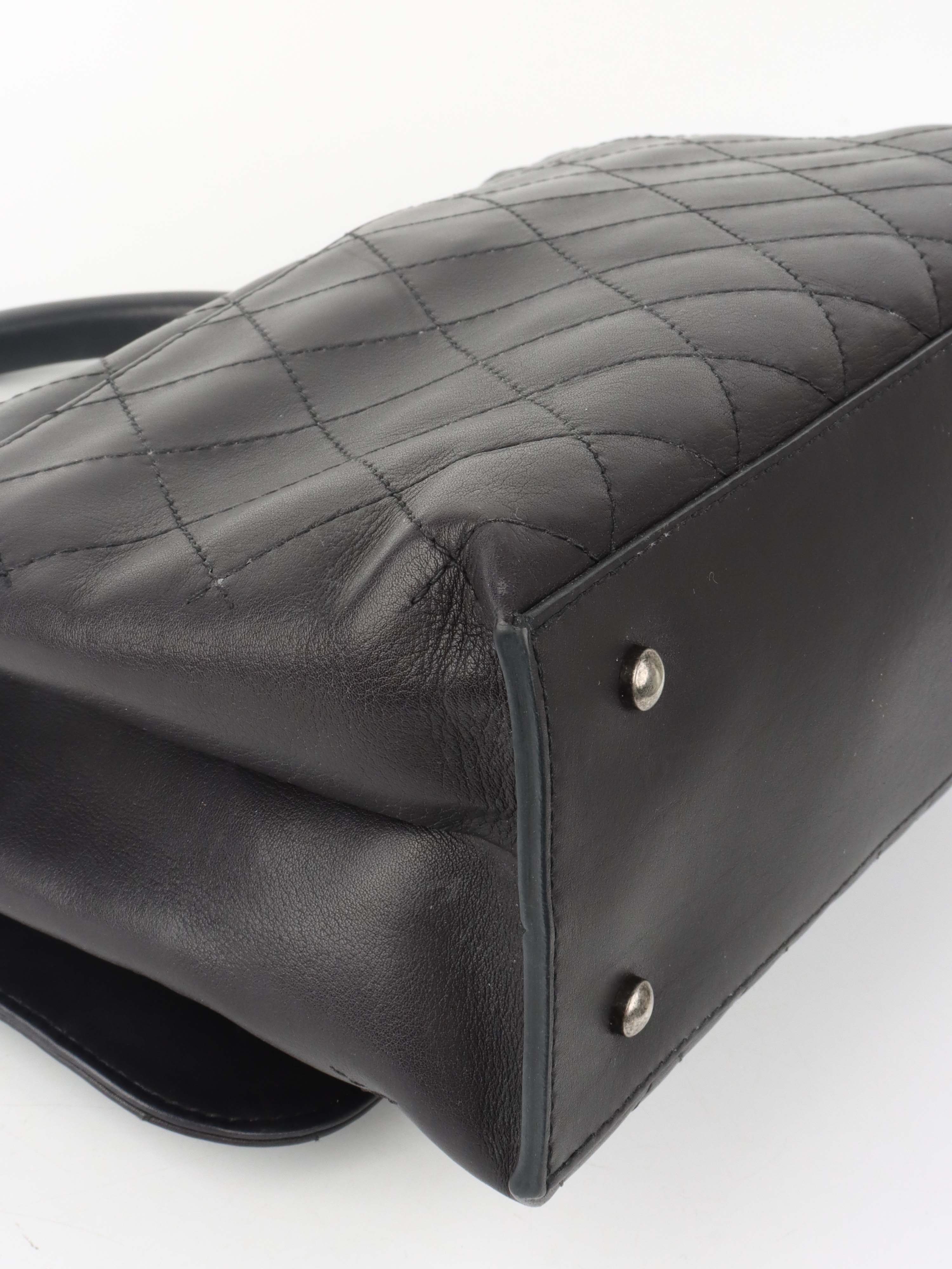 Chanel Black Lambskin 2016 Two - Way Bag SHW.