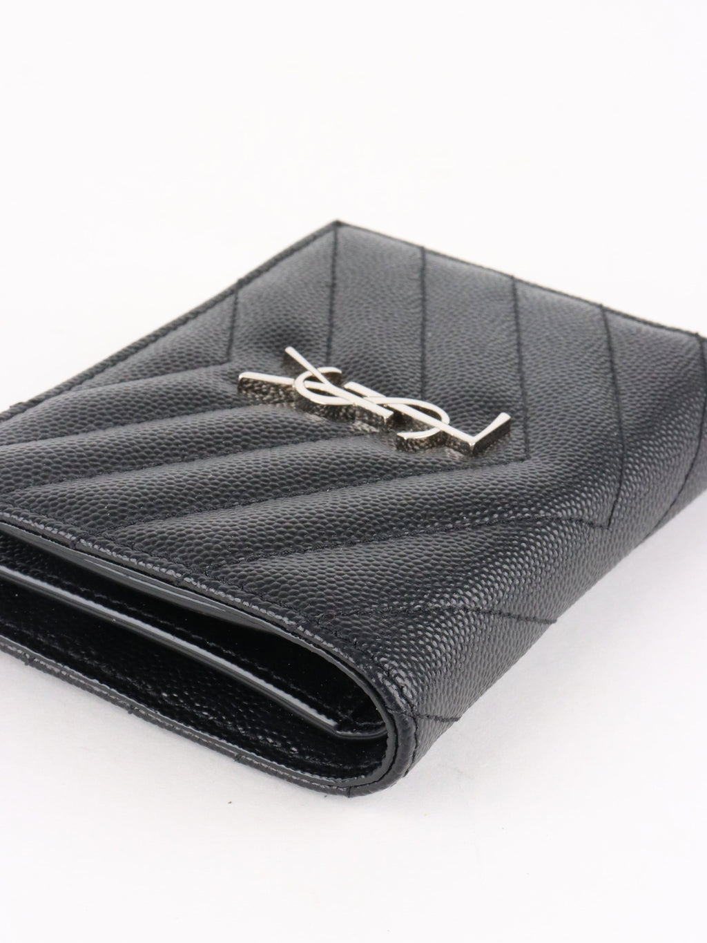 Saint Laurent Zipped Black Leather Wallet SHW