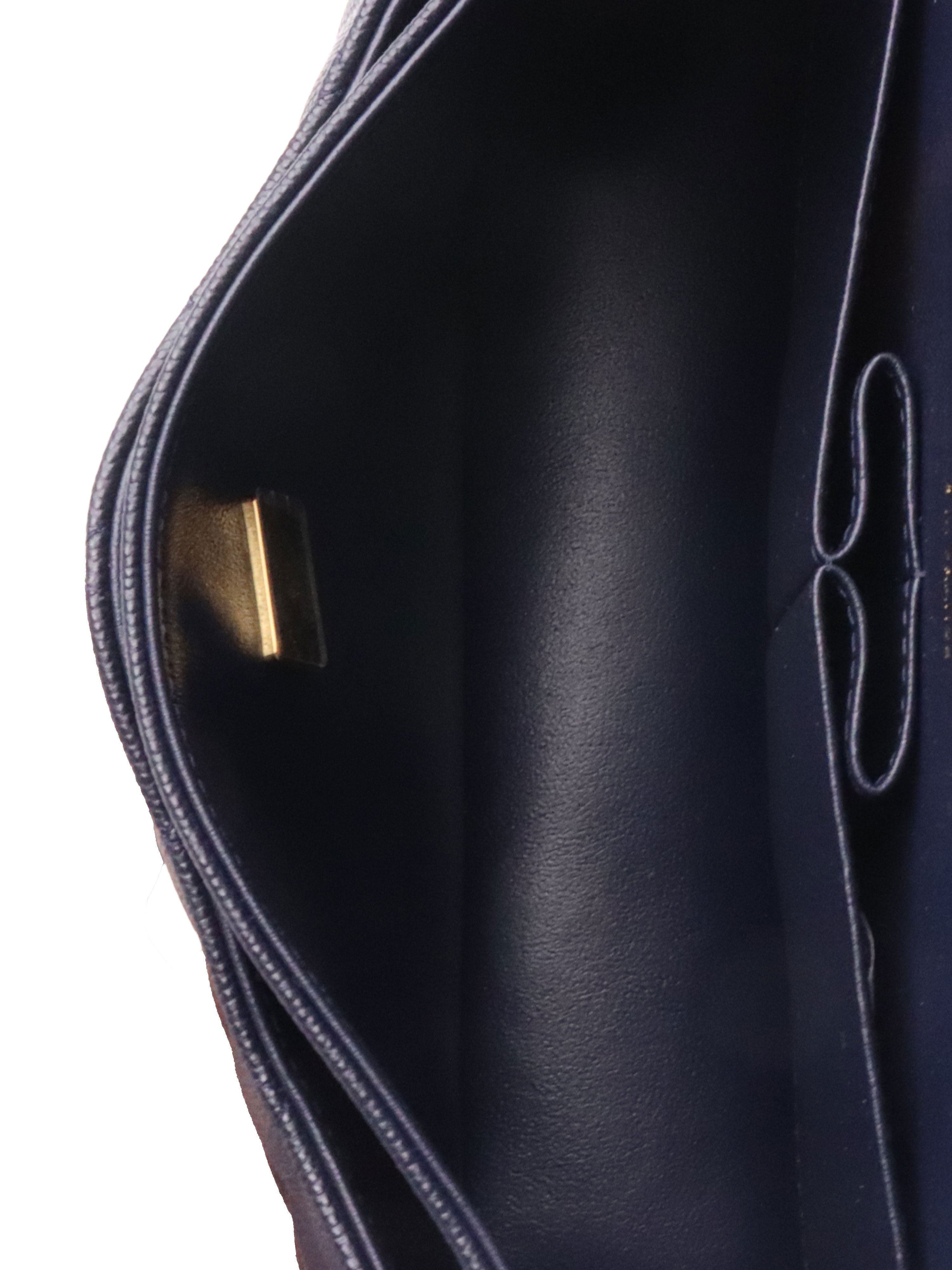 Chanel Small Navy Caviar Classic Flap LGHW.