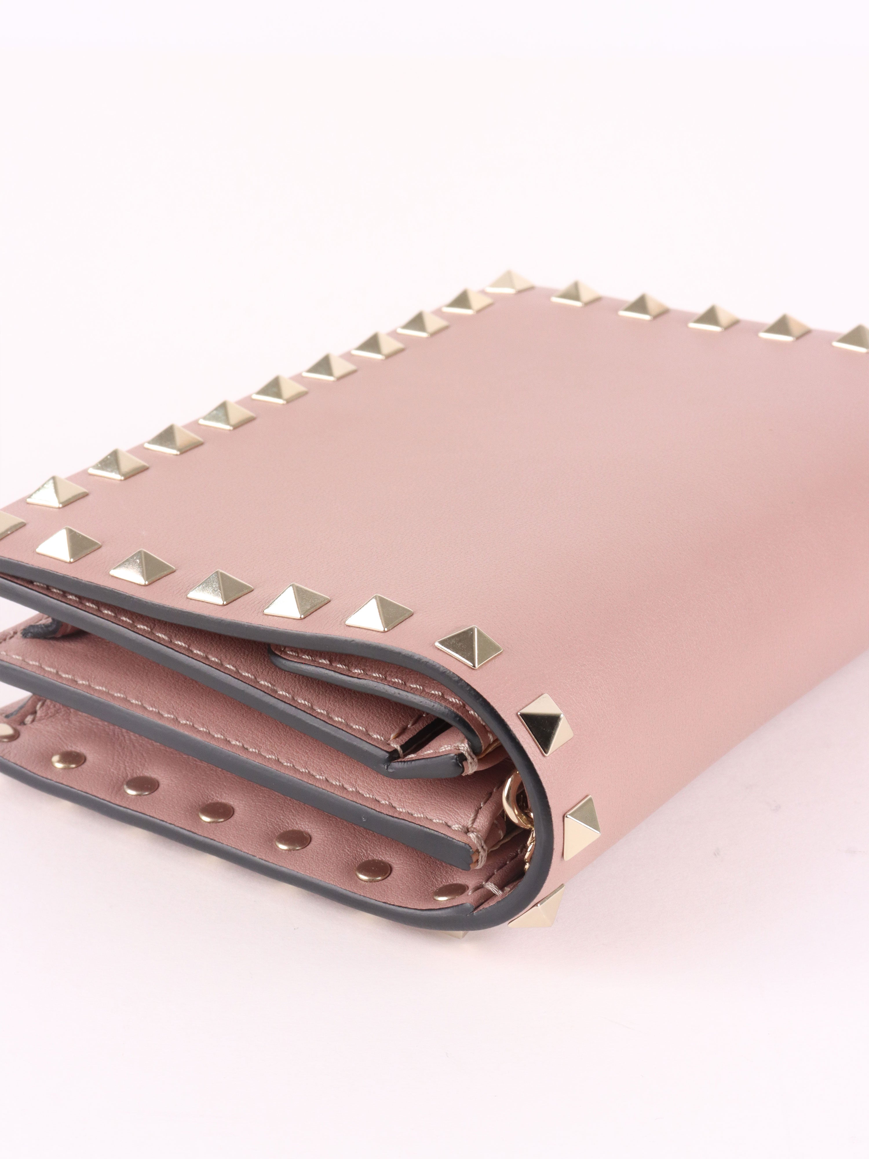Valentino Garavani Pink Rockstud Cross Body Bag.