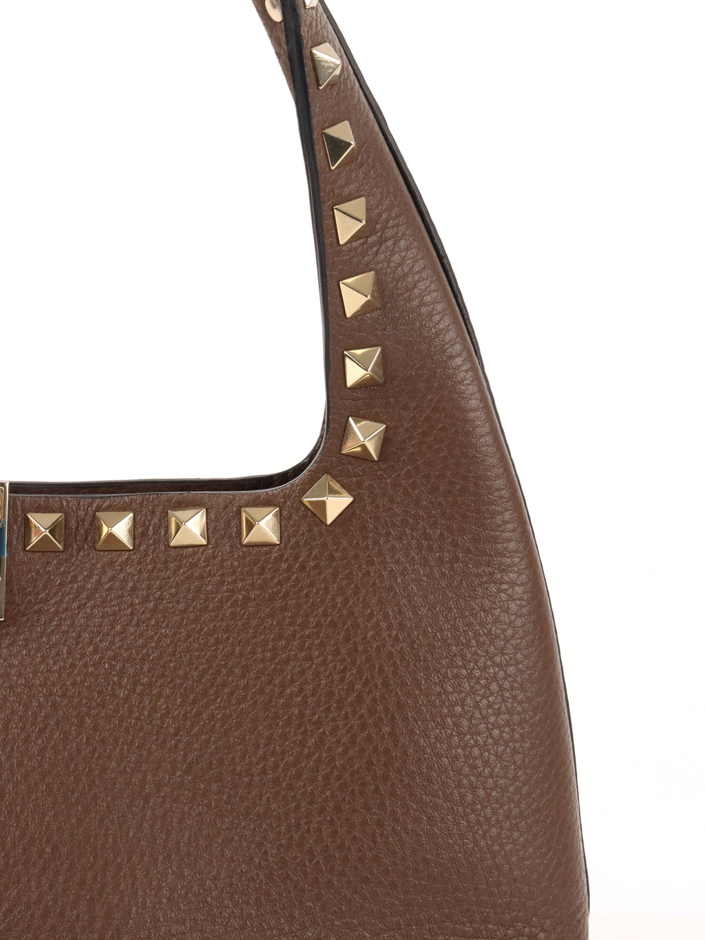 Valentino Brown Rockstud Hobo Bag