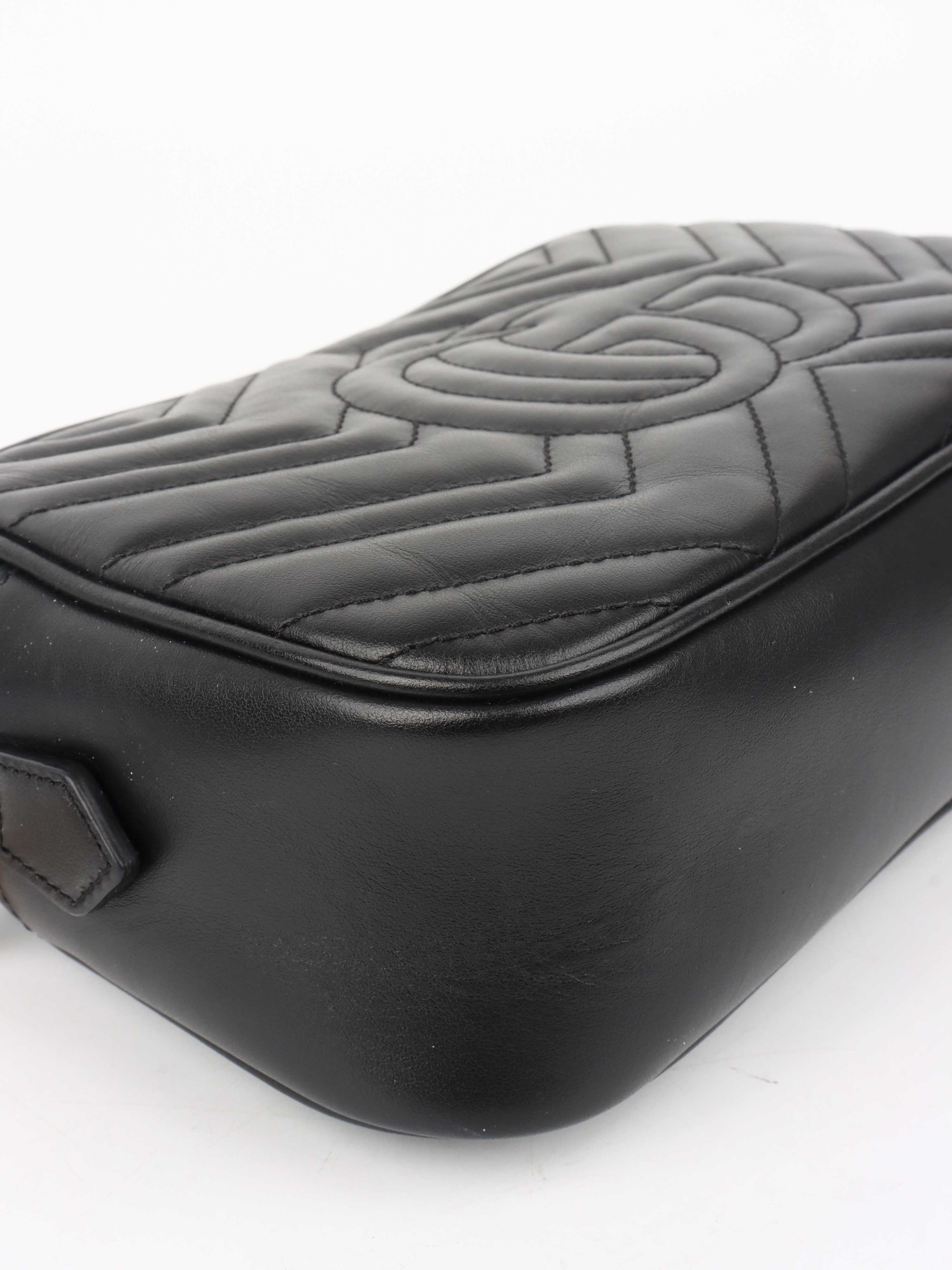 Gucci Small Black Marmont Camera Bag.