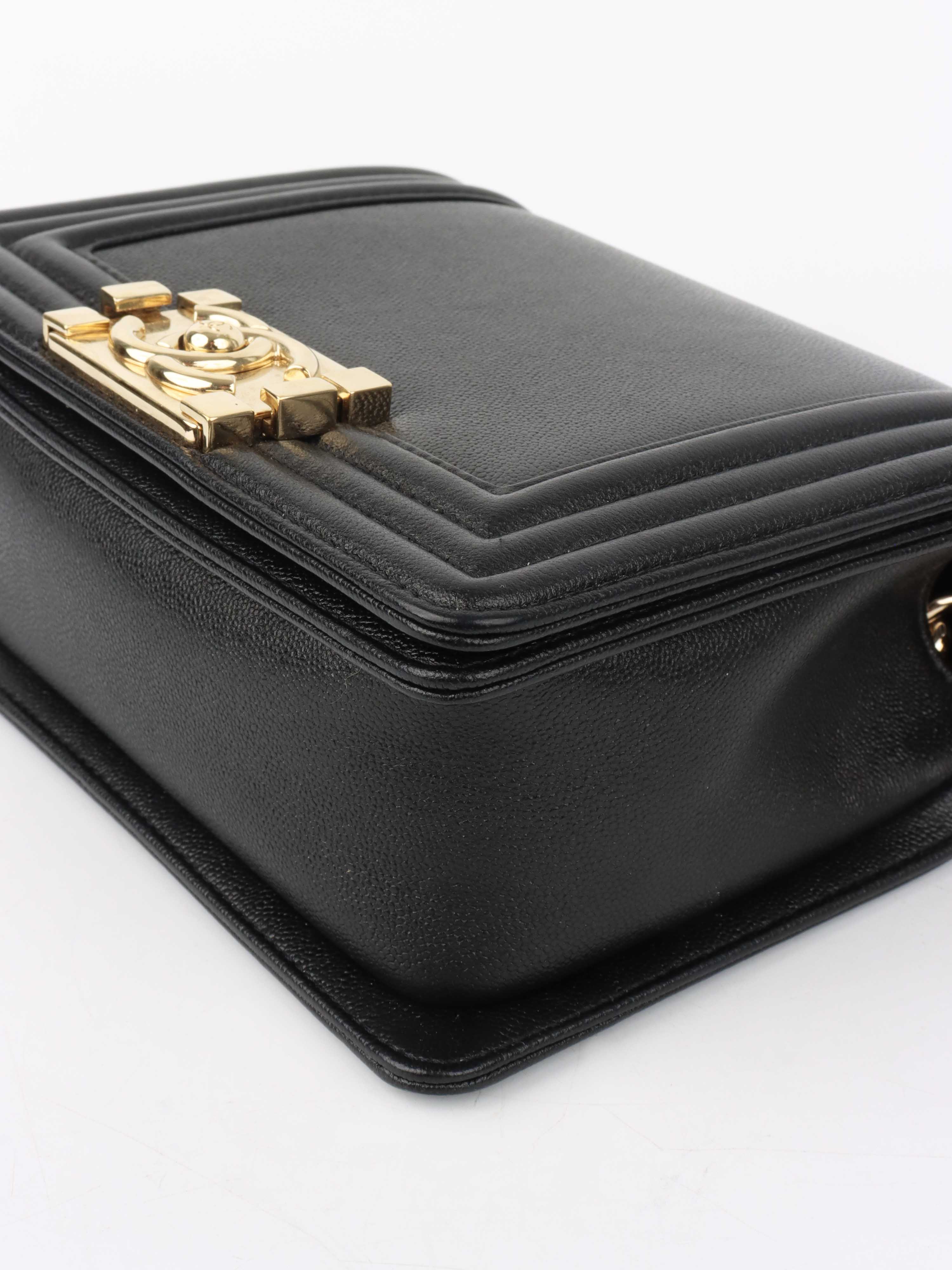 Chanel Black Mini Boy Bag in Calfskin LGHW.