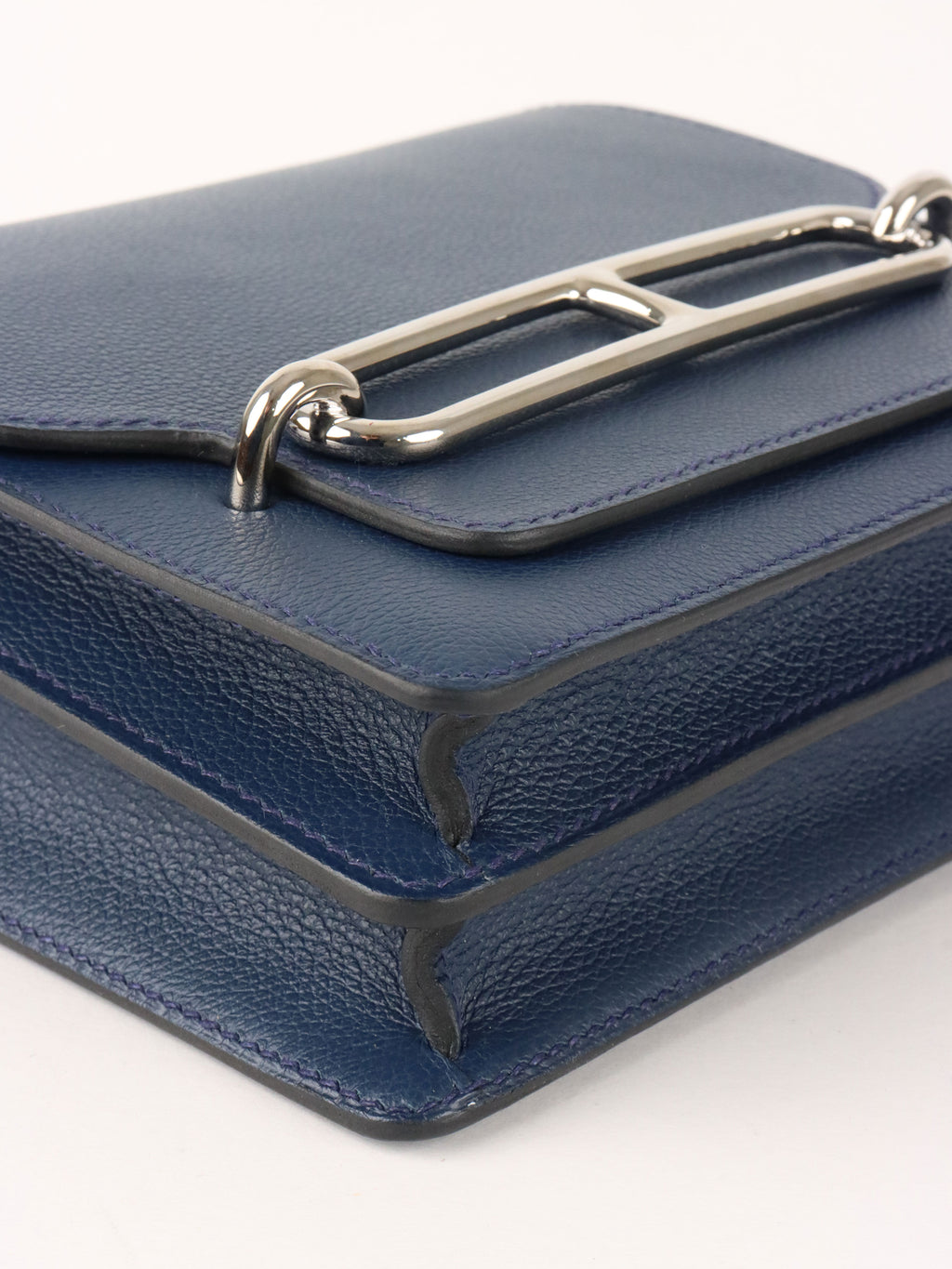 Hermes Mini Roulis 18 7L Bleu De Malte Evercolor Leather Stamp D