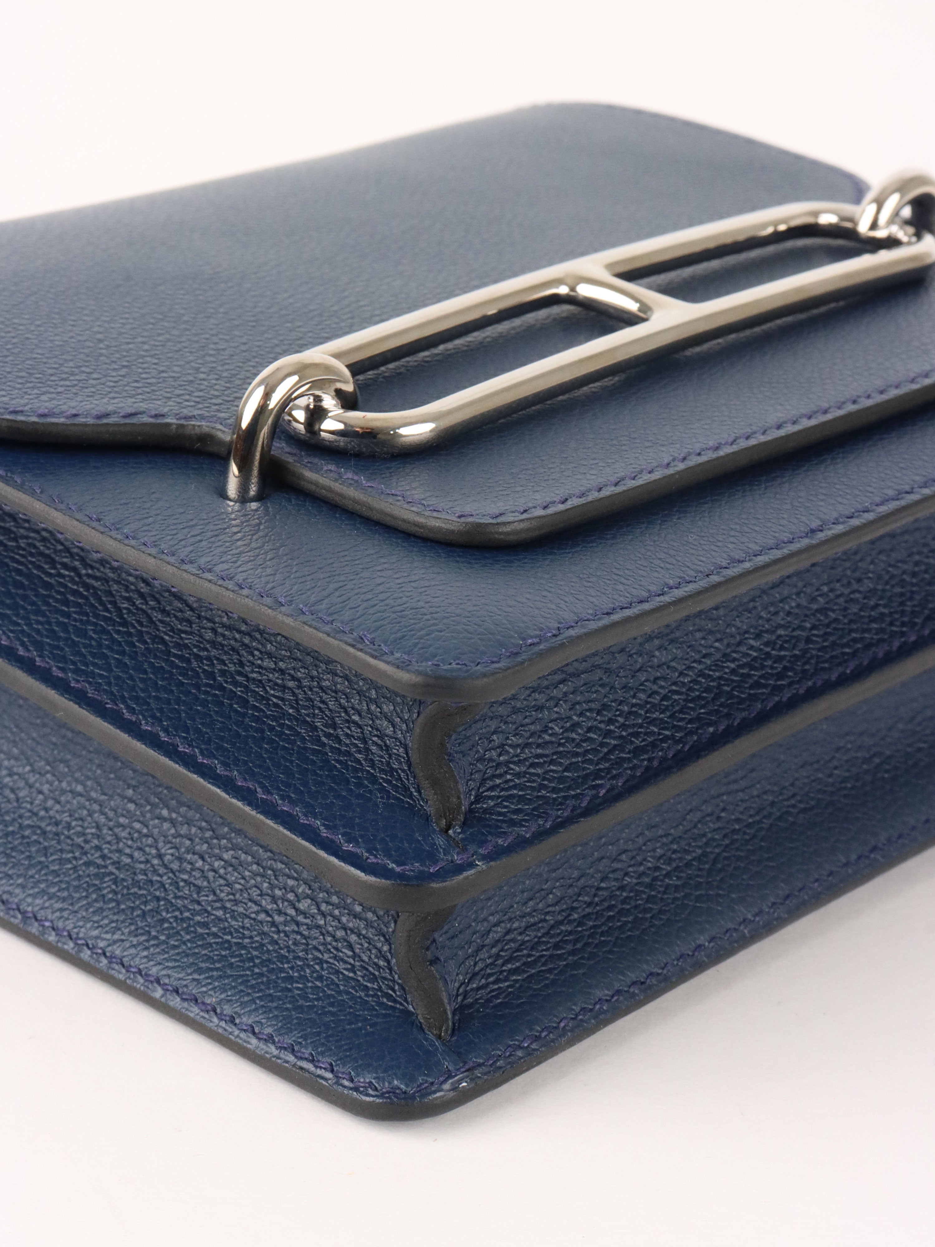Hermes Mini Roulis 18 7L Bleu De Malte Evercolor Leather Stamp D