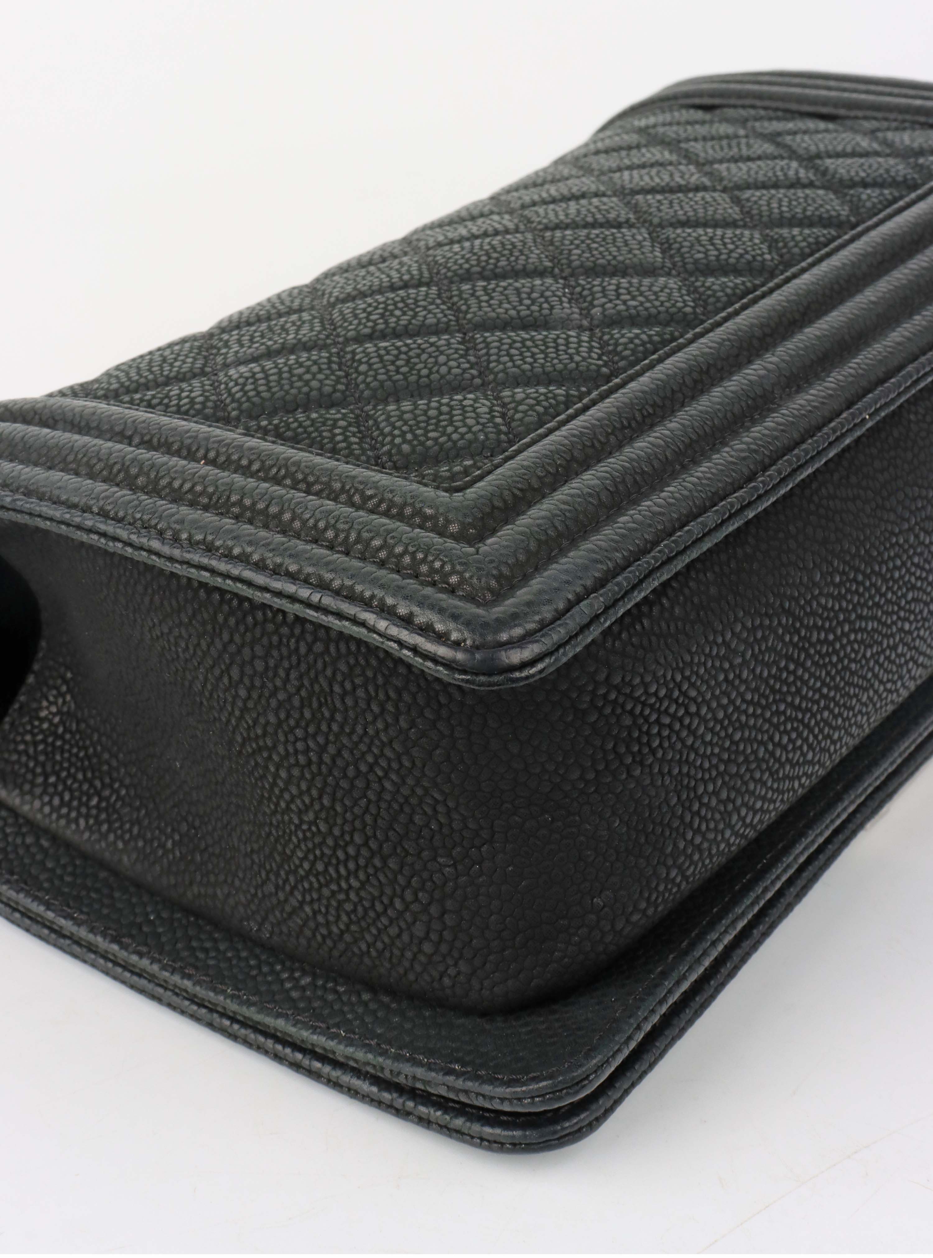 Chanel Black Medium Soft Caviar Boy Bag SHW.