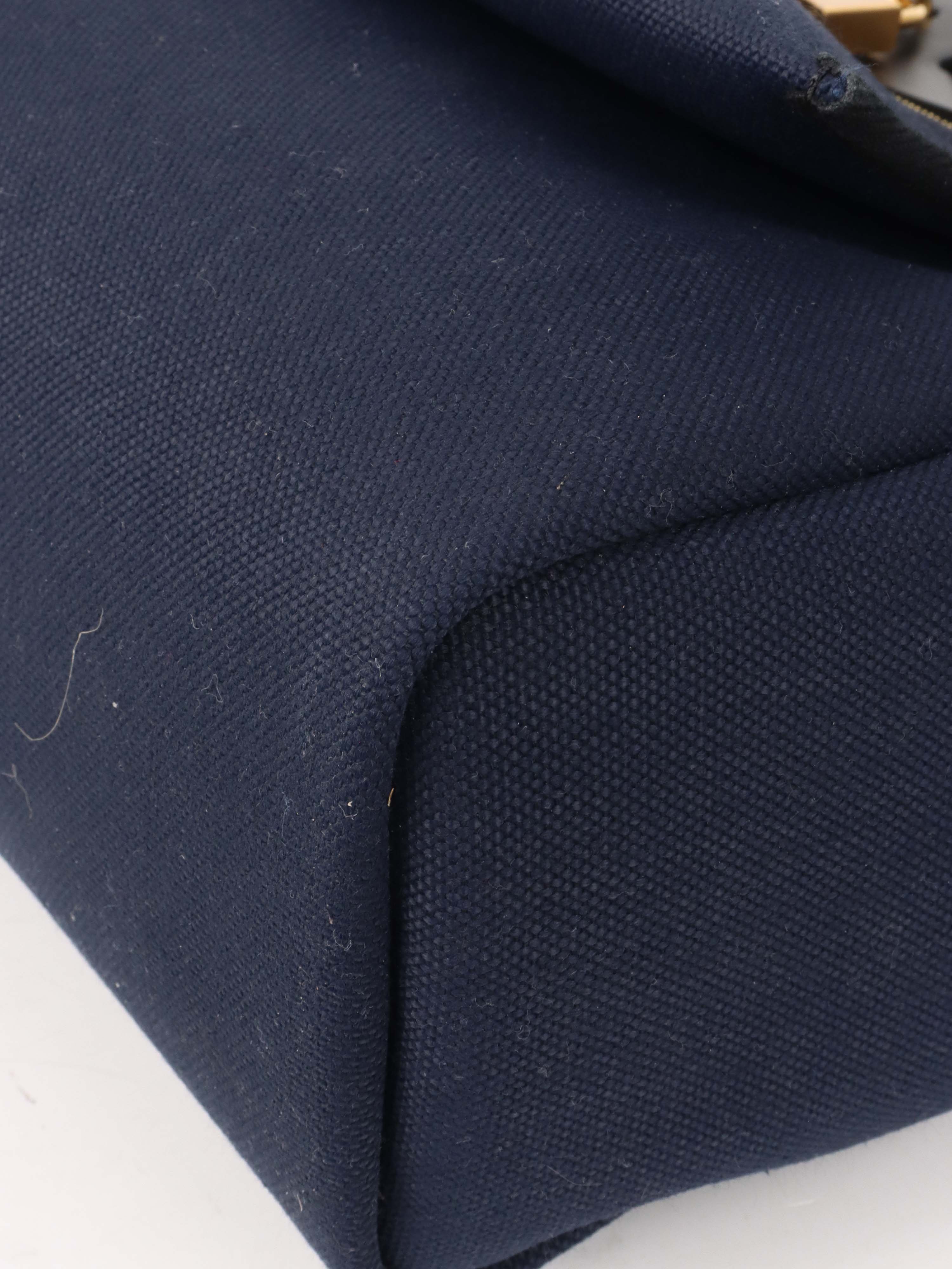 Hermes Herbag Zip 31 Bleu Marine/Noir.
