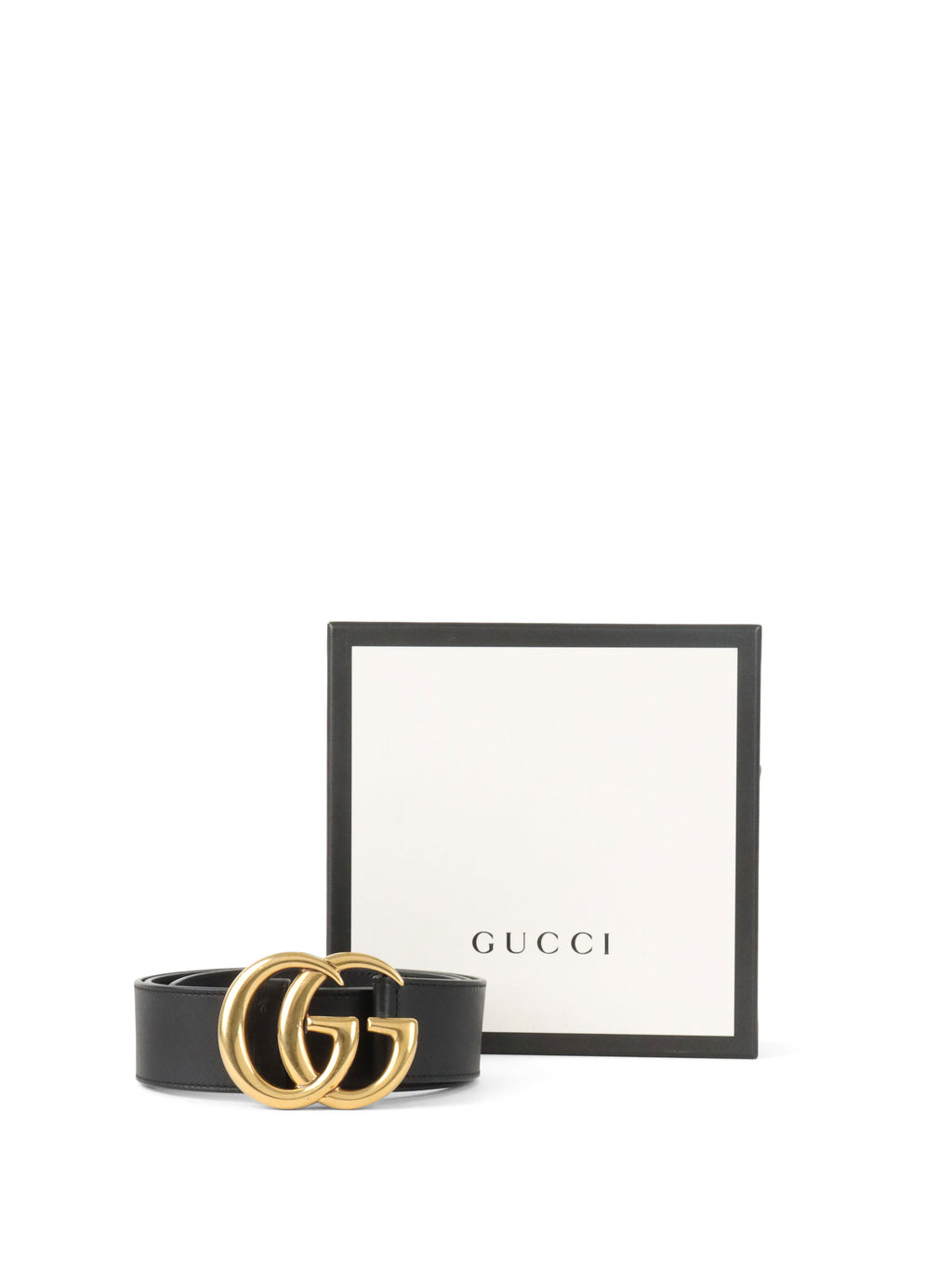 Gucci Black GG Marmont Wide Belt Size 90