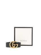 Gucci Black GG Marmont Wide Belt Size 90
