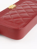 Chanel Burgundy Lambskin Double Zip Wallet on Chain
