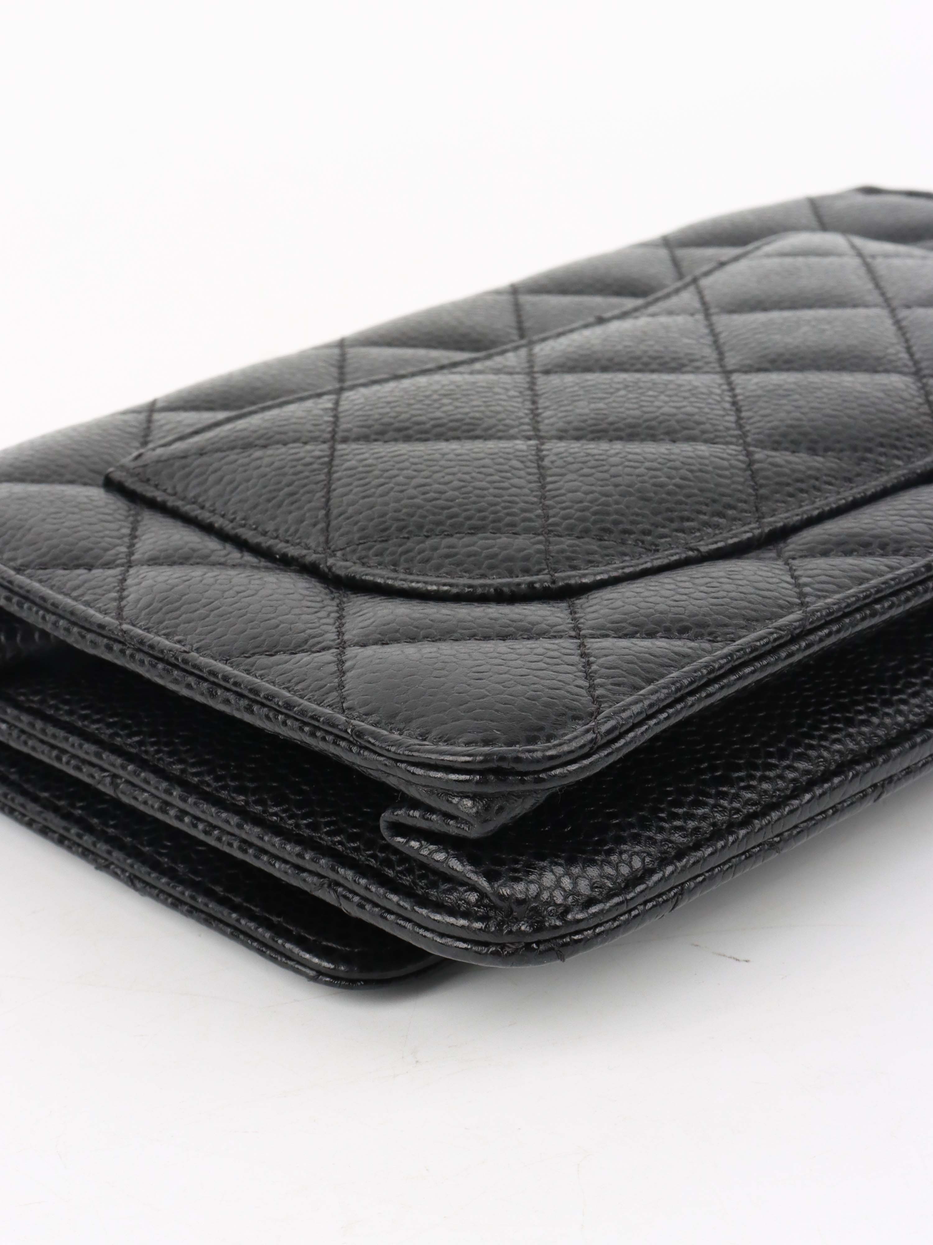 Chanel Caviar Black Wallet on Chain SHW.