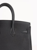 Hermes Noir Birkin 25 Togo Leather GHW Stamp Y